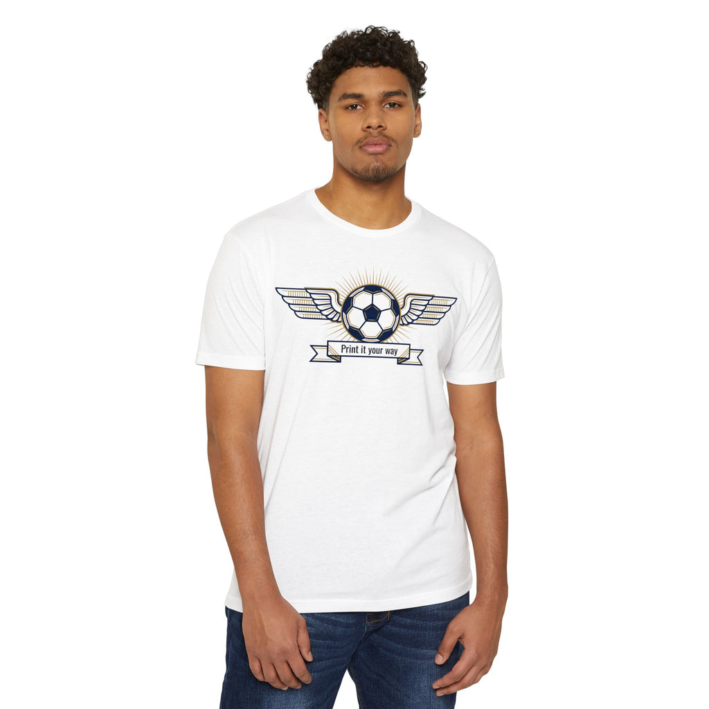 Custom Vintage Soccer T-Shirt Personalized Winged Soccer Emblem Tee Add Your Name or Team Soccer Gift