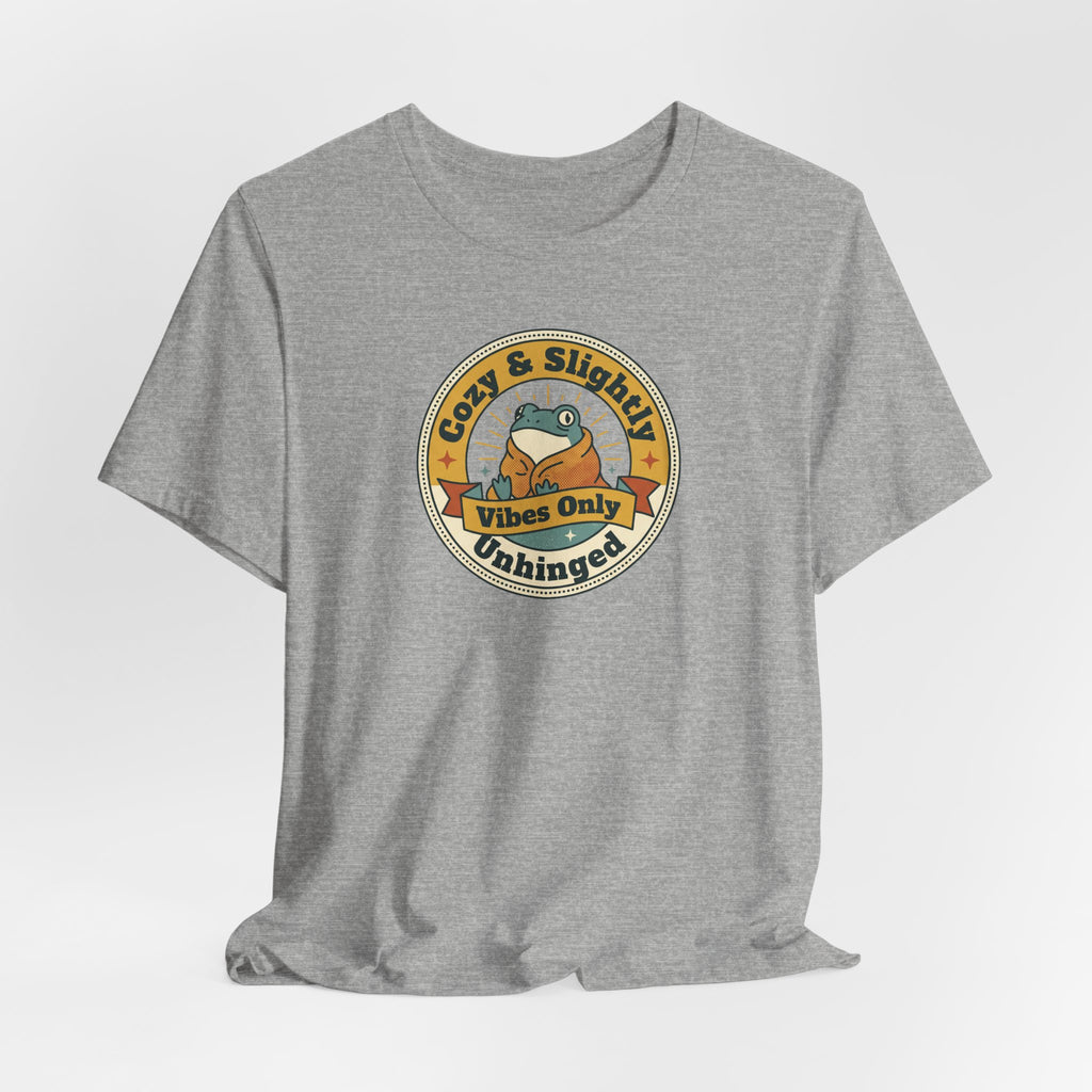 Cozy & Slightly Unhinged Vibes Only T-Shirt | Retro Sloth Graphic Tee