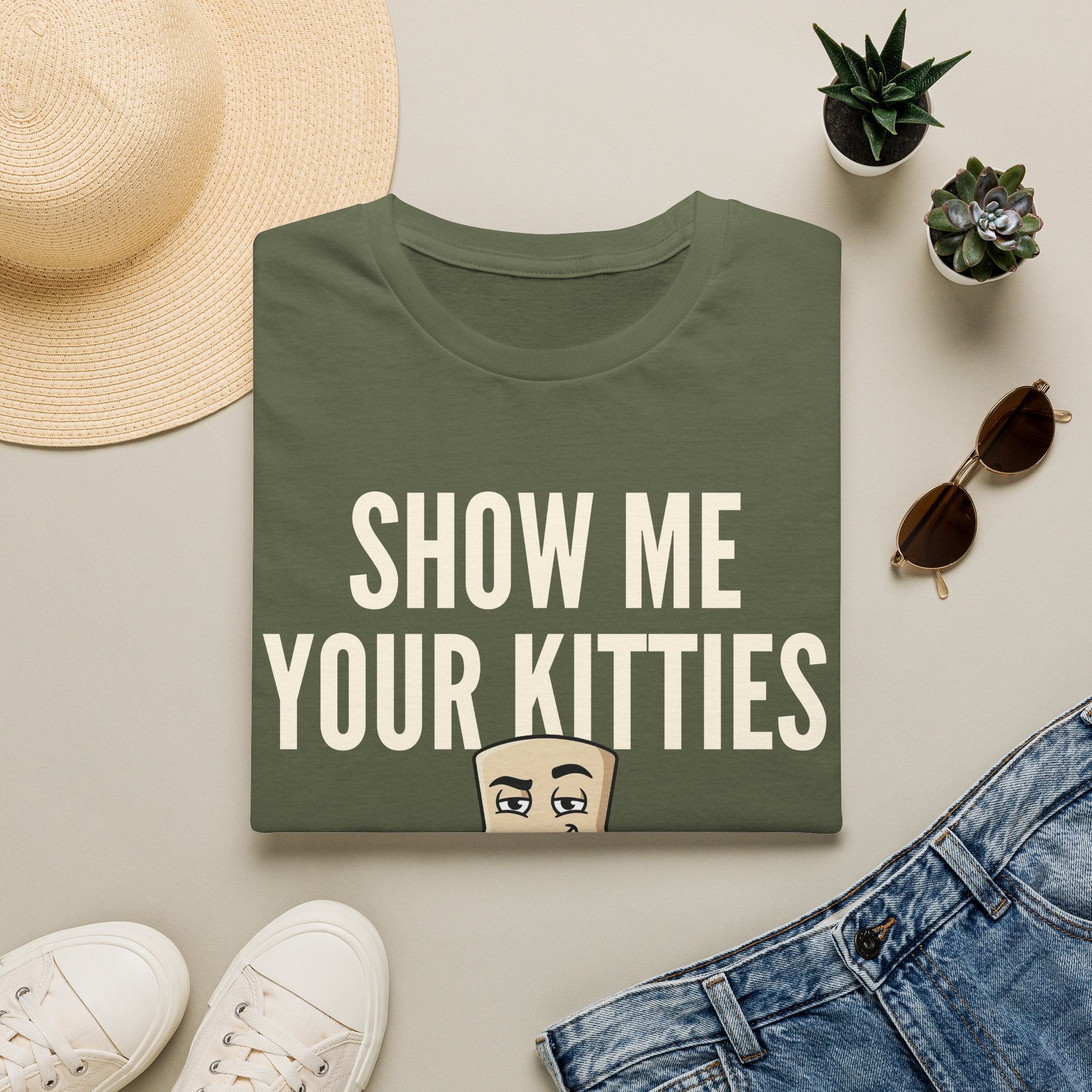 Show Me Your Kitties T-Shirt | Funny Cat Lover Tee | Cat Mom Cat Dad Humor Gift