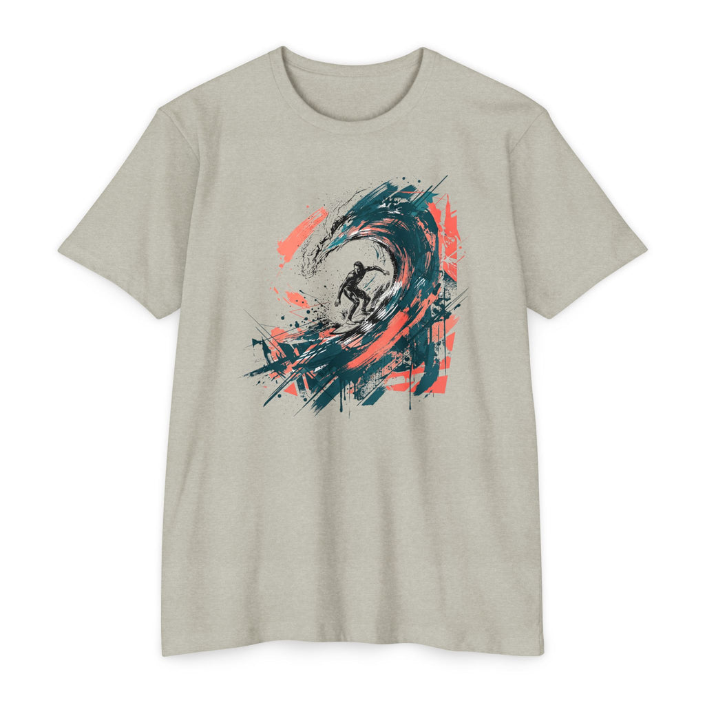 Surfer T-Shirt Wave Paintbrush Art Abstract Ocean Surf Graphic Tee Surfer Gift Beach Lover Unisex