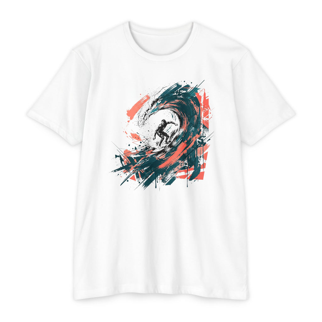 Surfer T-Shirt Wave Paintbrush Art Abstract Ocean Surf Graphic Tee Surfer Gift Beach Lover Unisex