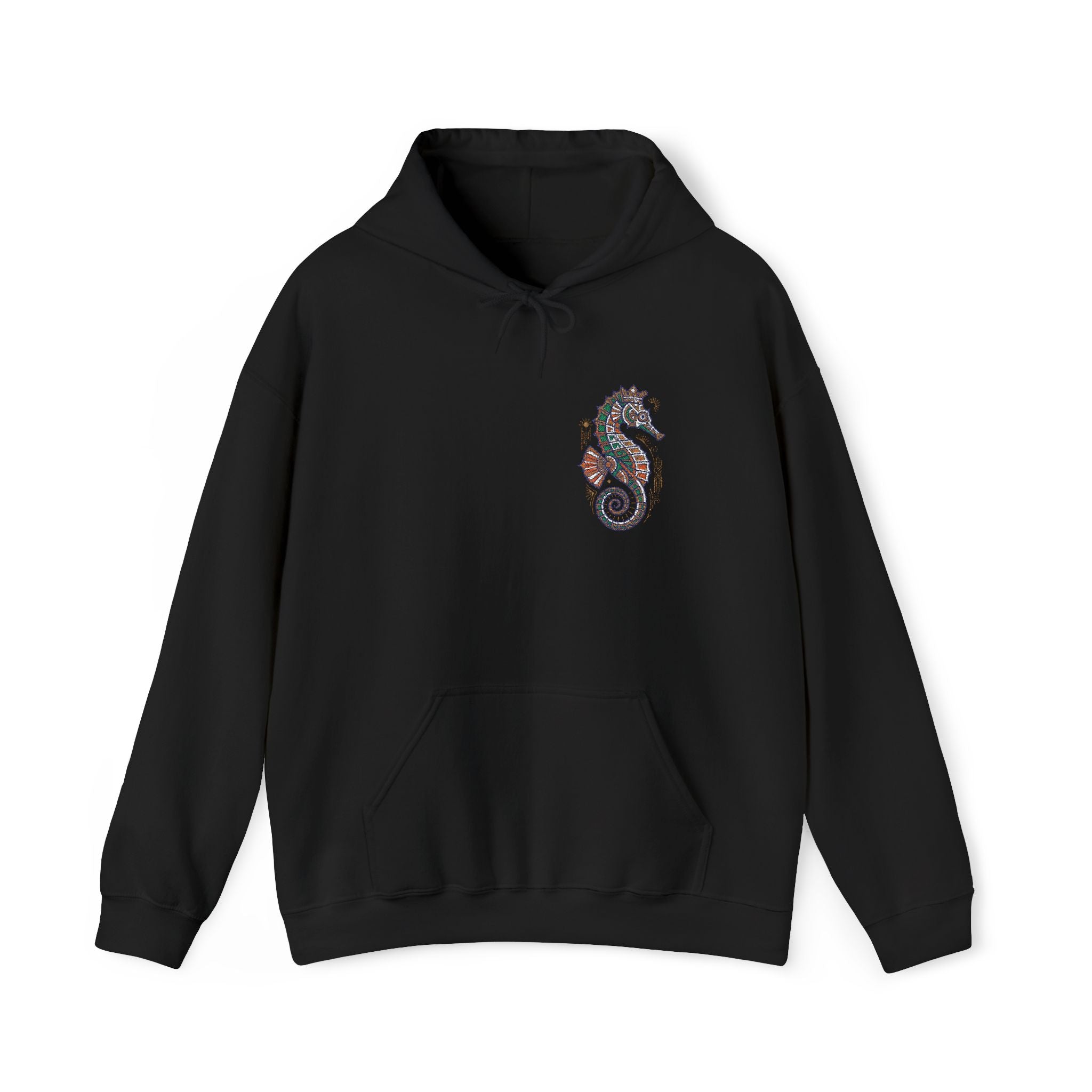 Floral Seahorse Hoodie | Botanical Ocean Art Sweatshirt, Unisex Sea Life Gift, Nautical Nature Pullover