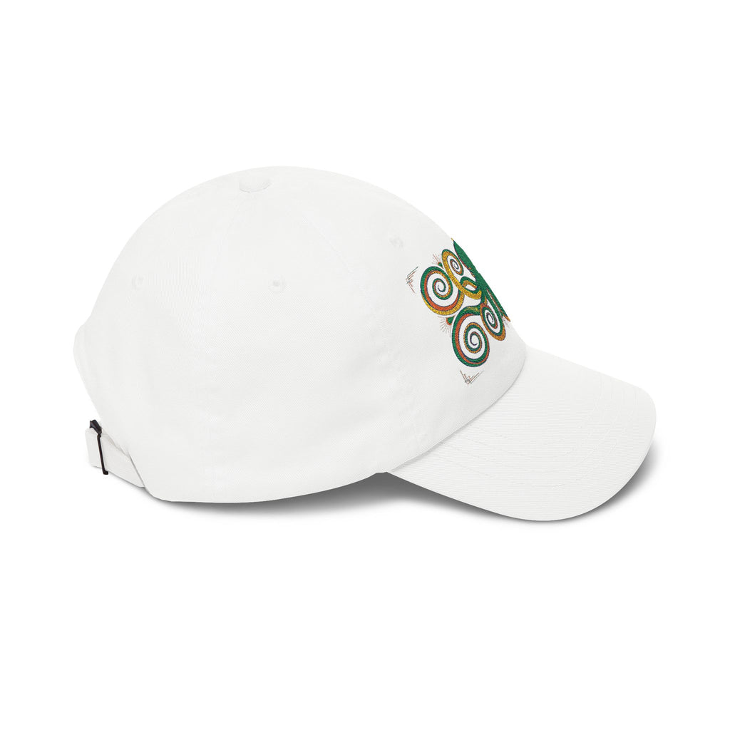 Octopus Swirl Dad Cap — Nautical Green & Gold Embroidered Baseball Hat