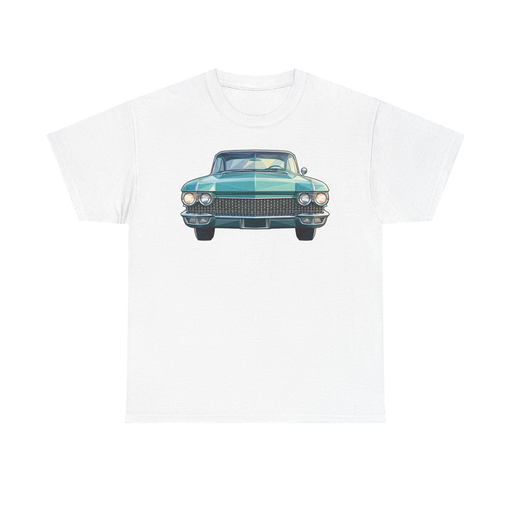 Classic Luxury Cruiser Car Tee | Big Fins Front & Rear Car Illustration