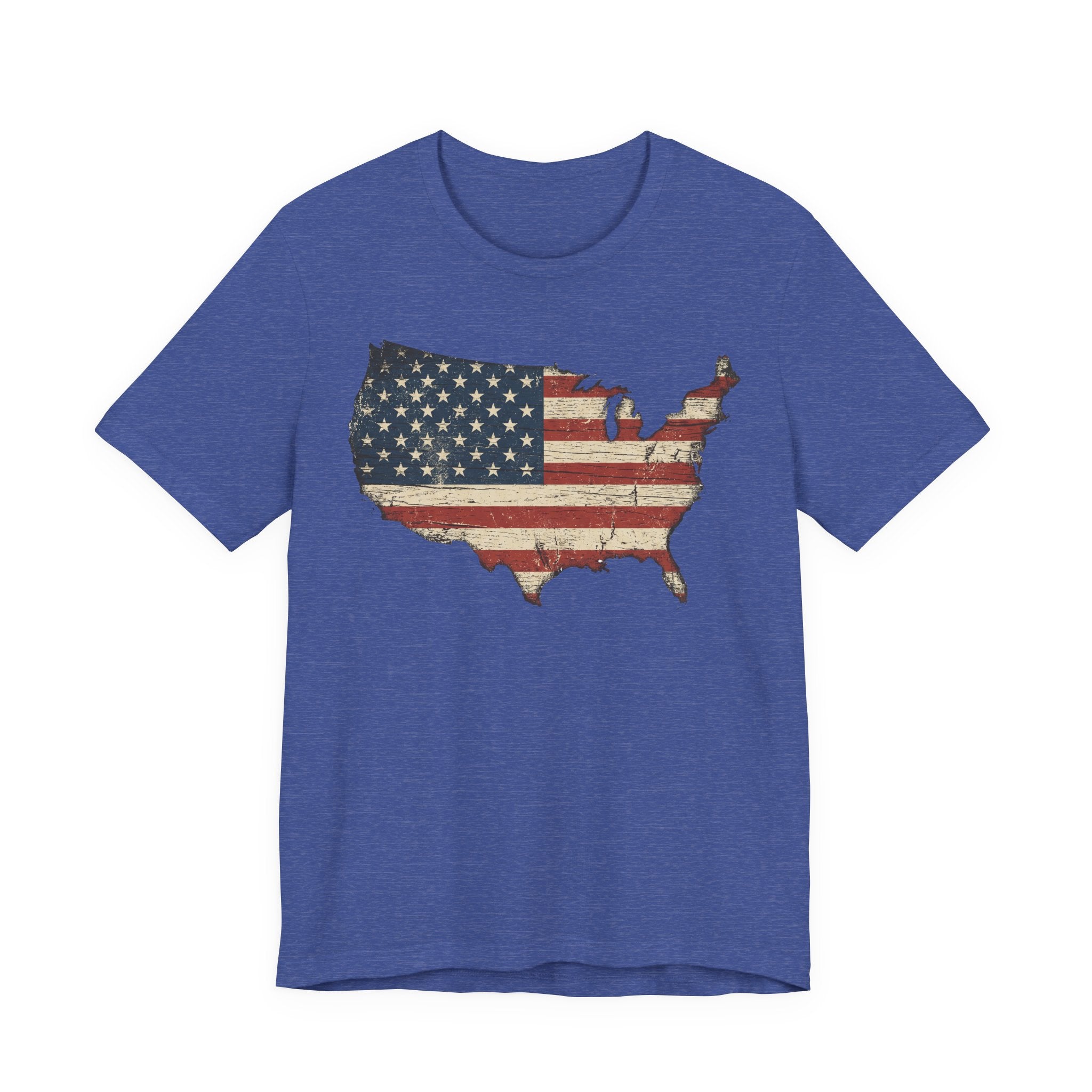 Distressed American Flag USA Map T-Shirt | Patriotic United States Tee