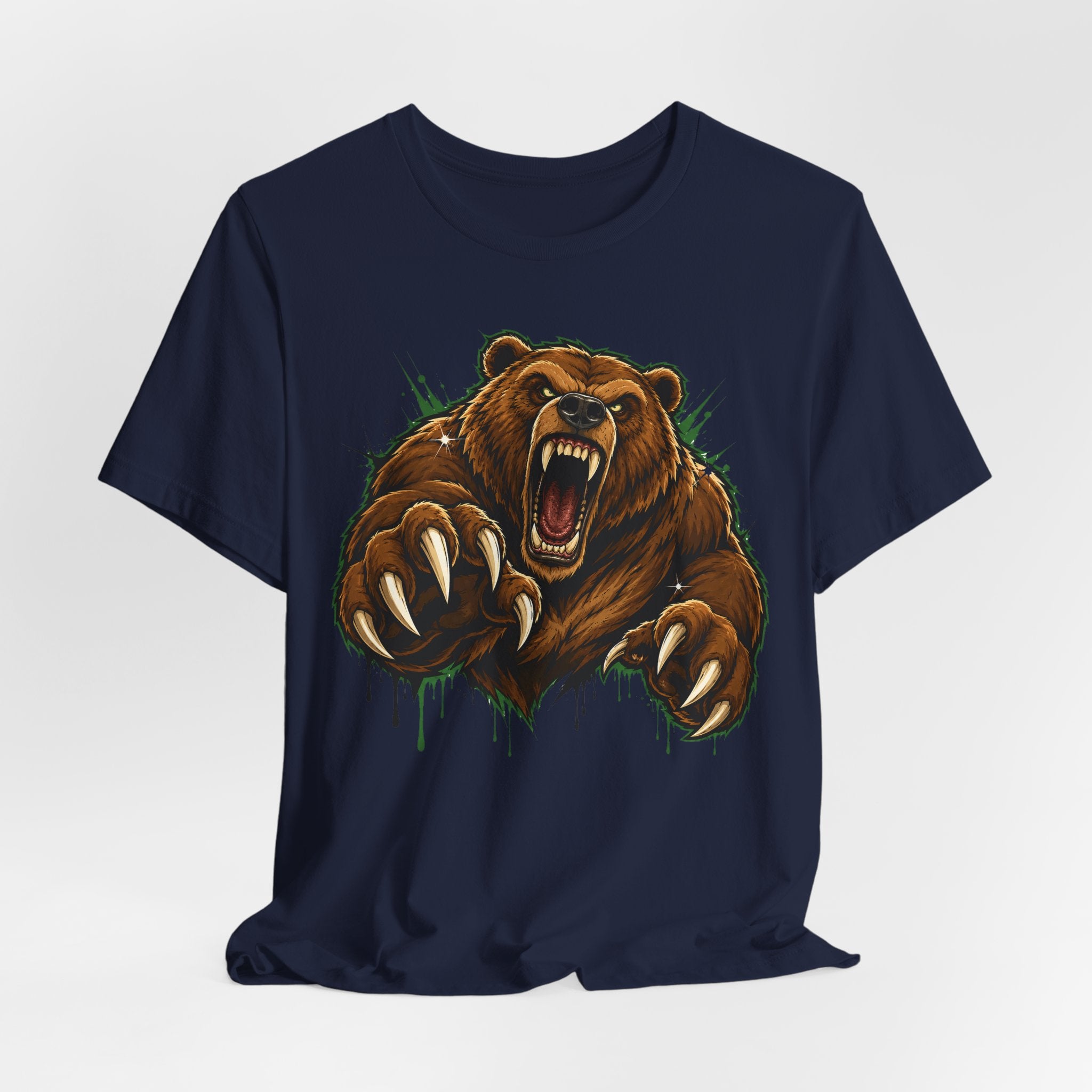 Roaring Grizzly Bear Tee | Fierce Claw Illustration, Wild Animal Graphic Shirt, Unisex Gift