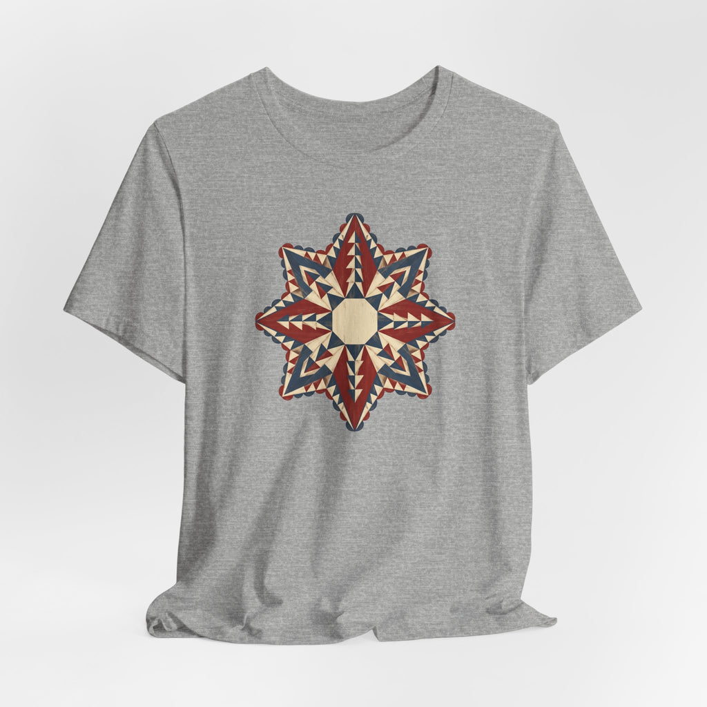 Southwestern Star Mandala Graphic Tee | Geometric Aztec Compass Boho Folk Art T-Shirt