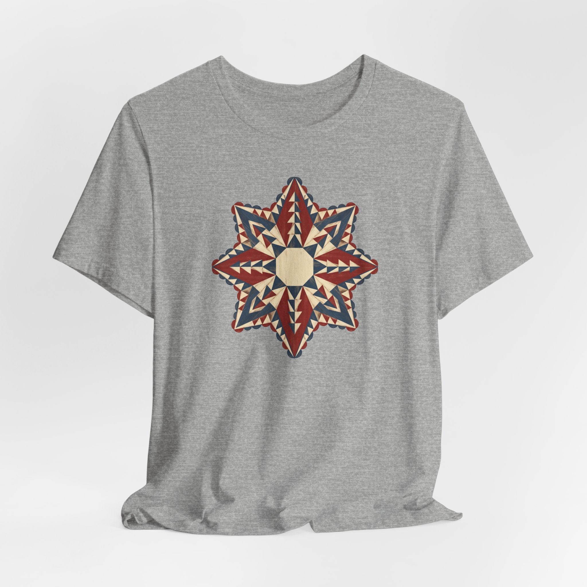 Southwestern Star Mandala Graphic Tee | Geometric Aztec Compass Boho Folk Art T-Shirt