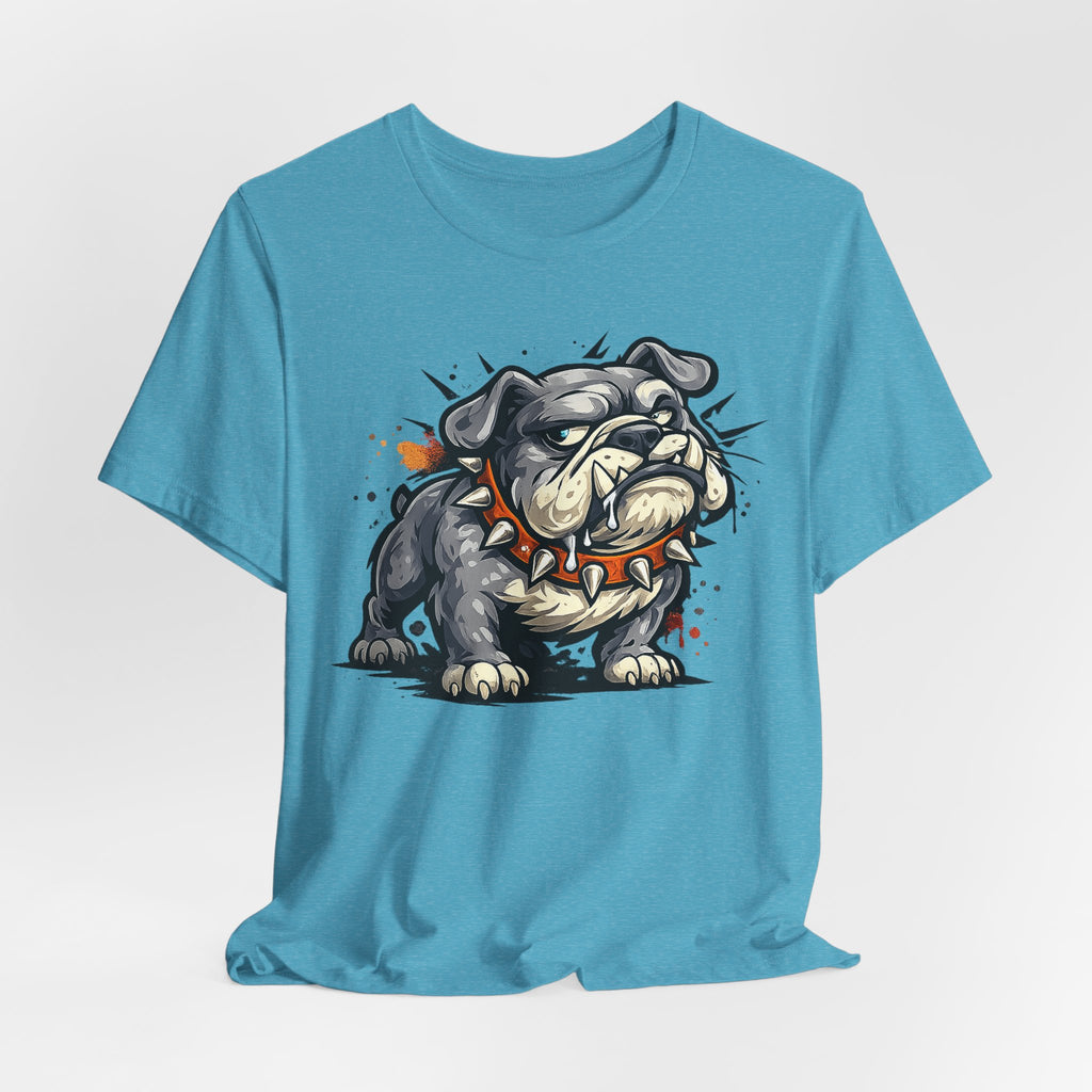 Bulldog Illustration Tee | Tough Cartoon Bulldog Graphic T-Shirt, Fierce Dog Art Unisex Gift