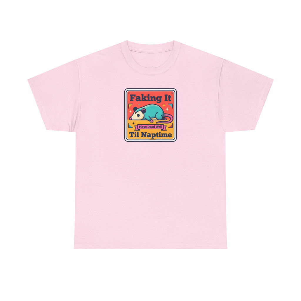 Faking It Til Naptime T-Shirt | Funny Sleeping Panda Tee | Cute Retro Humor Gift for Tired People