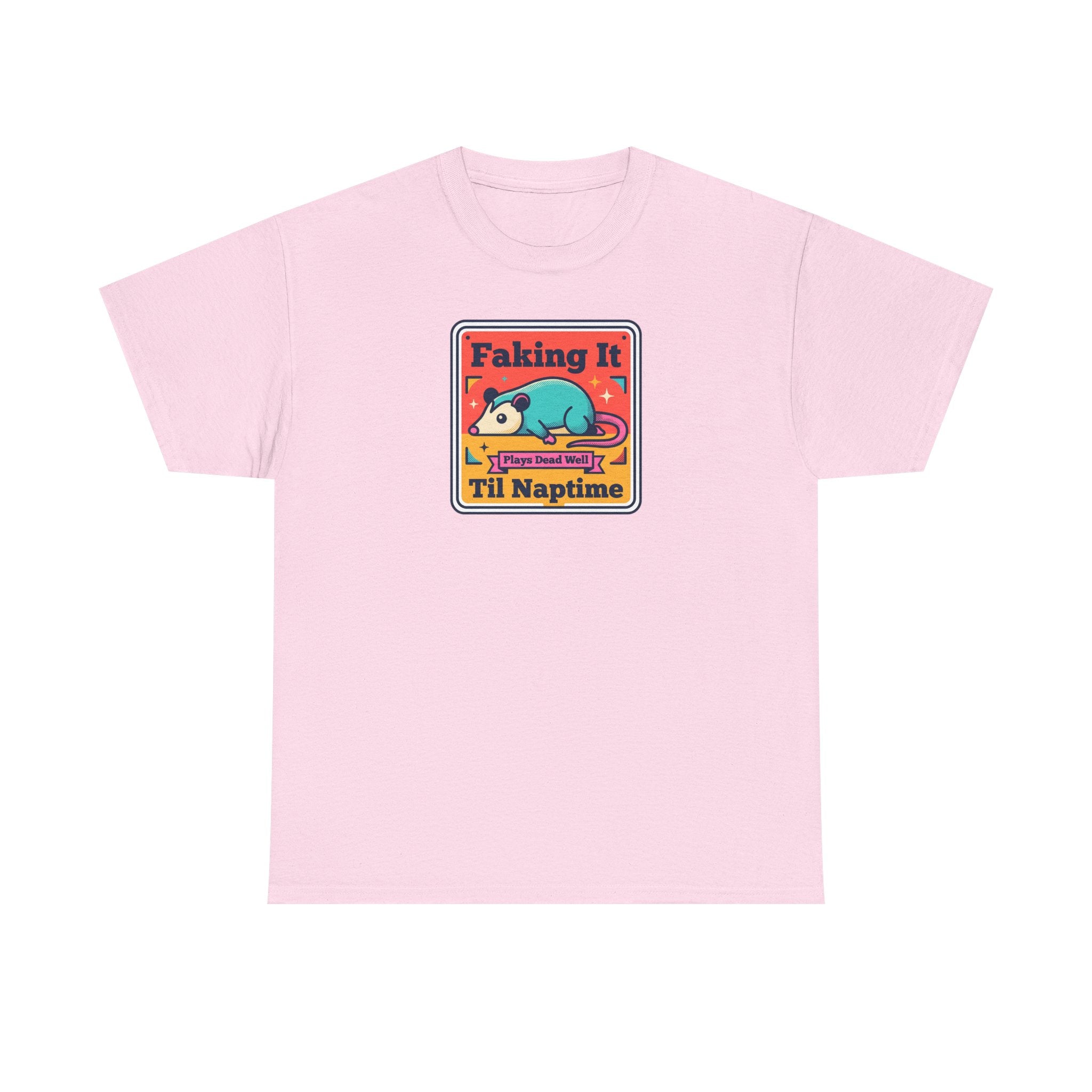 Faking It Til Naptime T-Shirt | Funny Sleeping Panda Tee | Cute Retro Humor Gift for Tired People