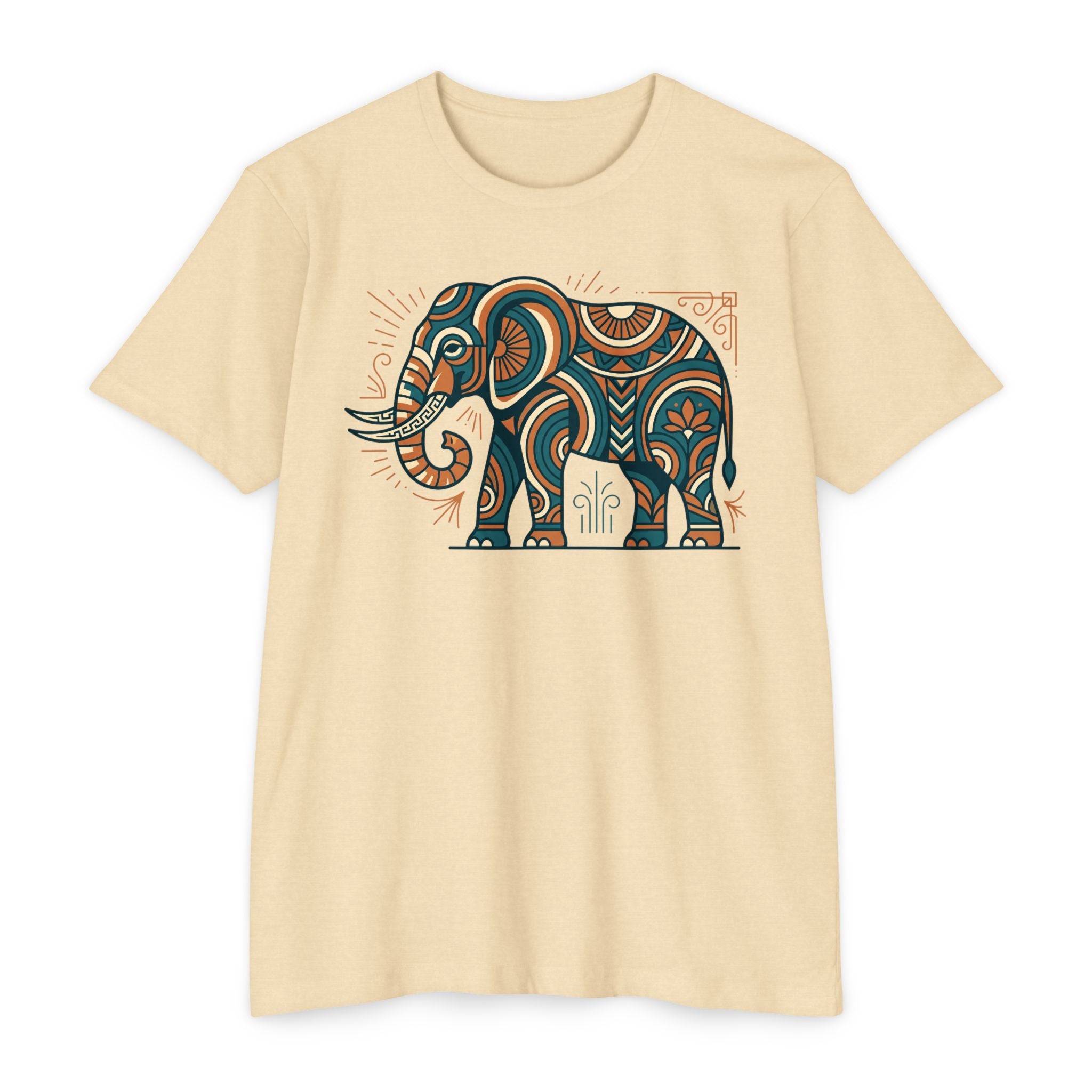 Elephant T-Shirt Boho Tribal Paisley Pattern Graphic Tee Elephant Lover Gift Nature Art Tee