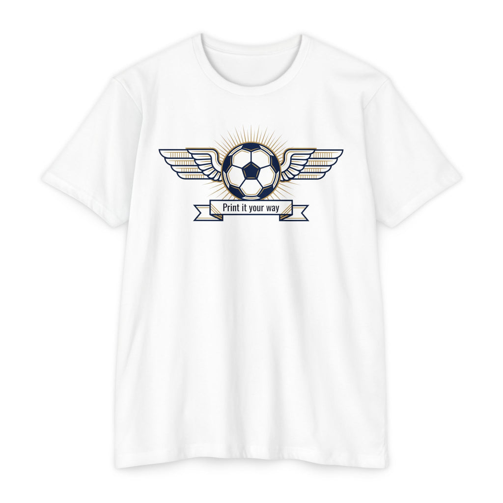 Custom Vintage Soccer T-Shirt Personalized Winged Soccer Emblem Tee Add Your Name or Team Soccer Gift