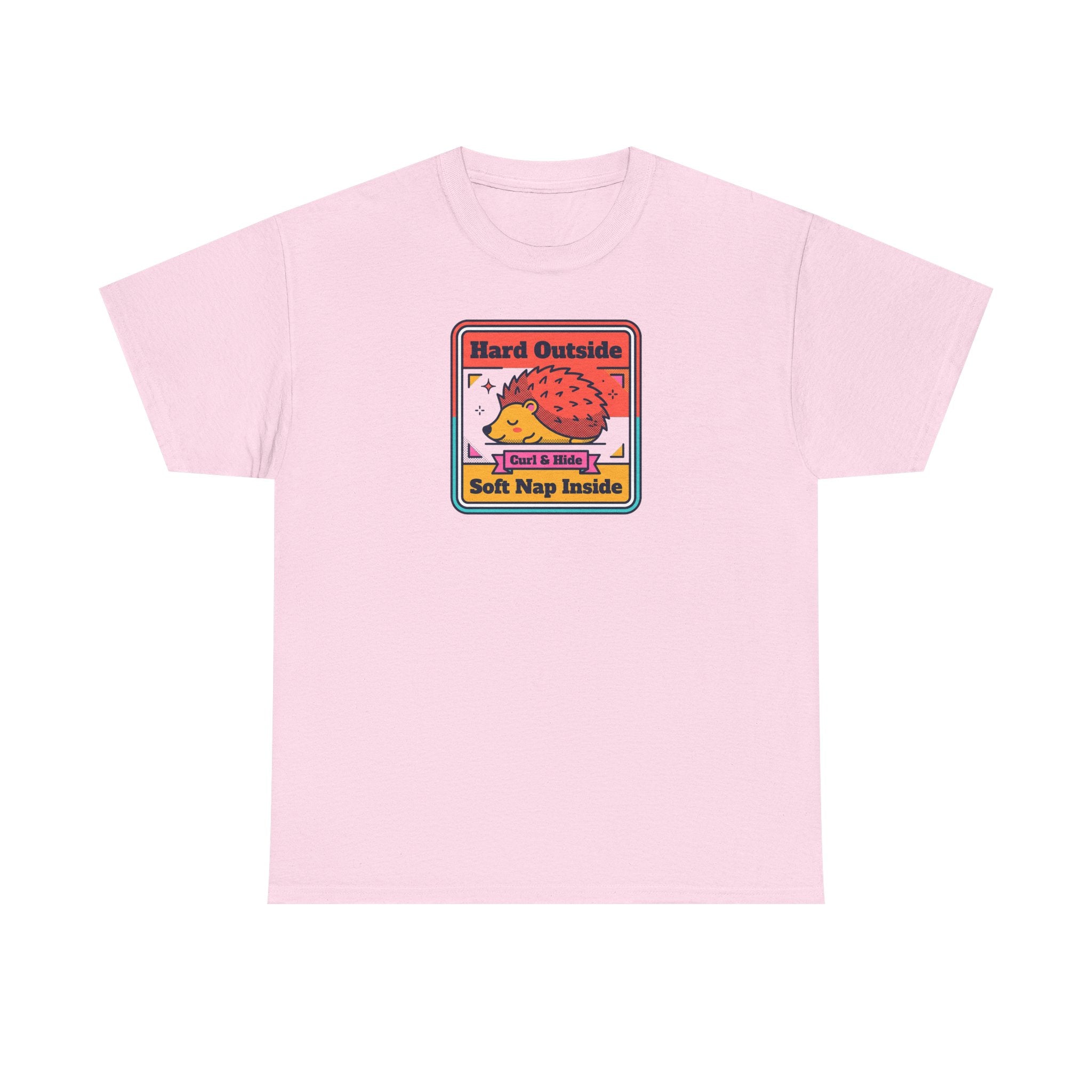 Hard Outside Soft Nap Inside T-Shirt | Funny Hedgehog Introvert Graphic Tee