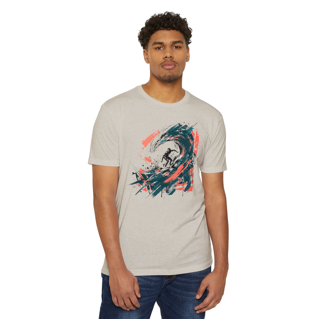 Surfer T-Shirt Wave Paintbrush Art Abstract Ocean Surf Graphic Tee Surfer Gift Beach Lover Unisex