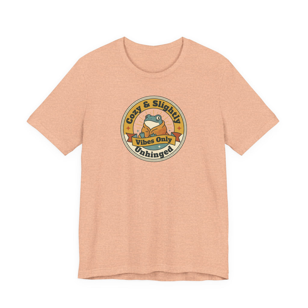Cozy & Slightly Unhinged Vibes Only T-Shirt | Retro Sloth Graphic Tee