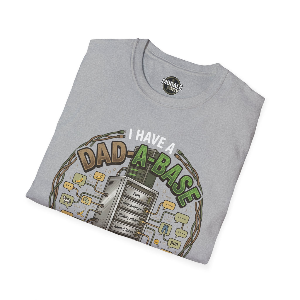 Sport grey T-shirt with "I HAVE A DAD-A-BRAG" retro computer joke graphic