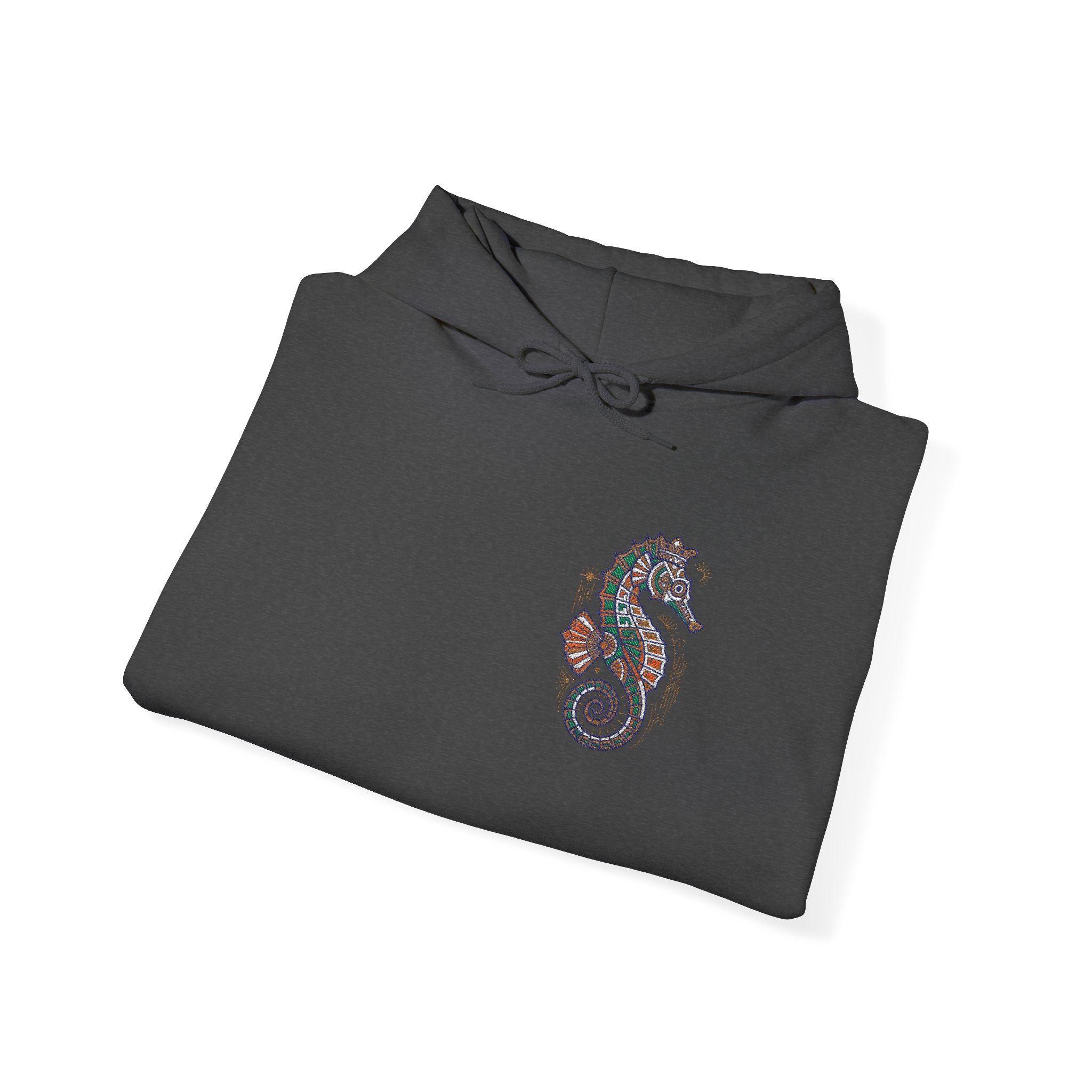 Floral Seahorse Hoodie | Botanical Ocean Art Sweatshirt, Unisex Sea Life Gift, Nautical Nature Pullover