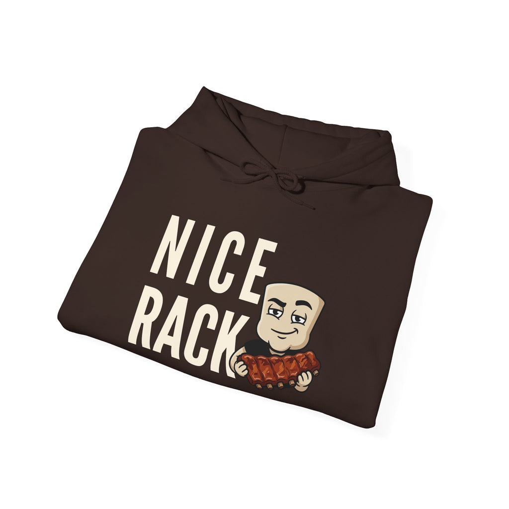 Nice Rack Hoodie | Funny BBQ Rib Graphic Adult Humor Naughty Novelty Sweatshirt Gift