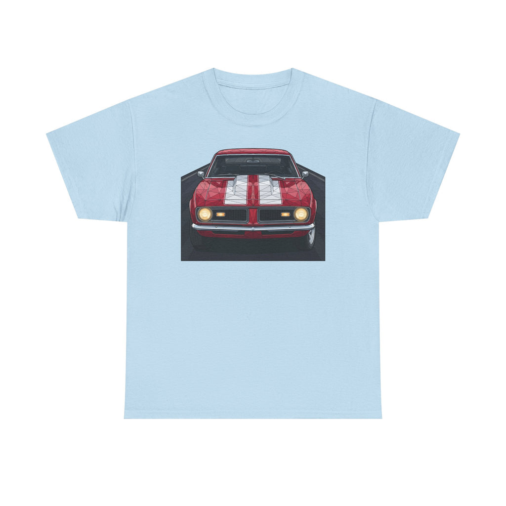 70s Red Muscle Car Tee | Front and Back Vintage Car Illustration