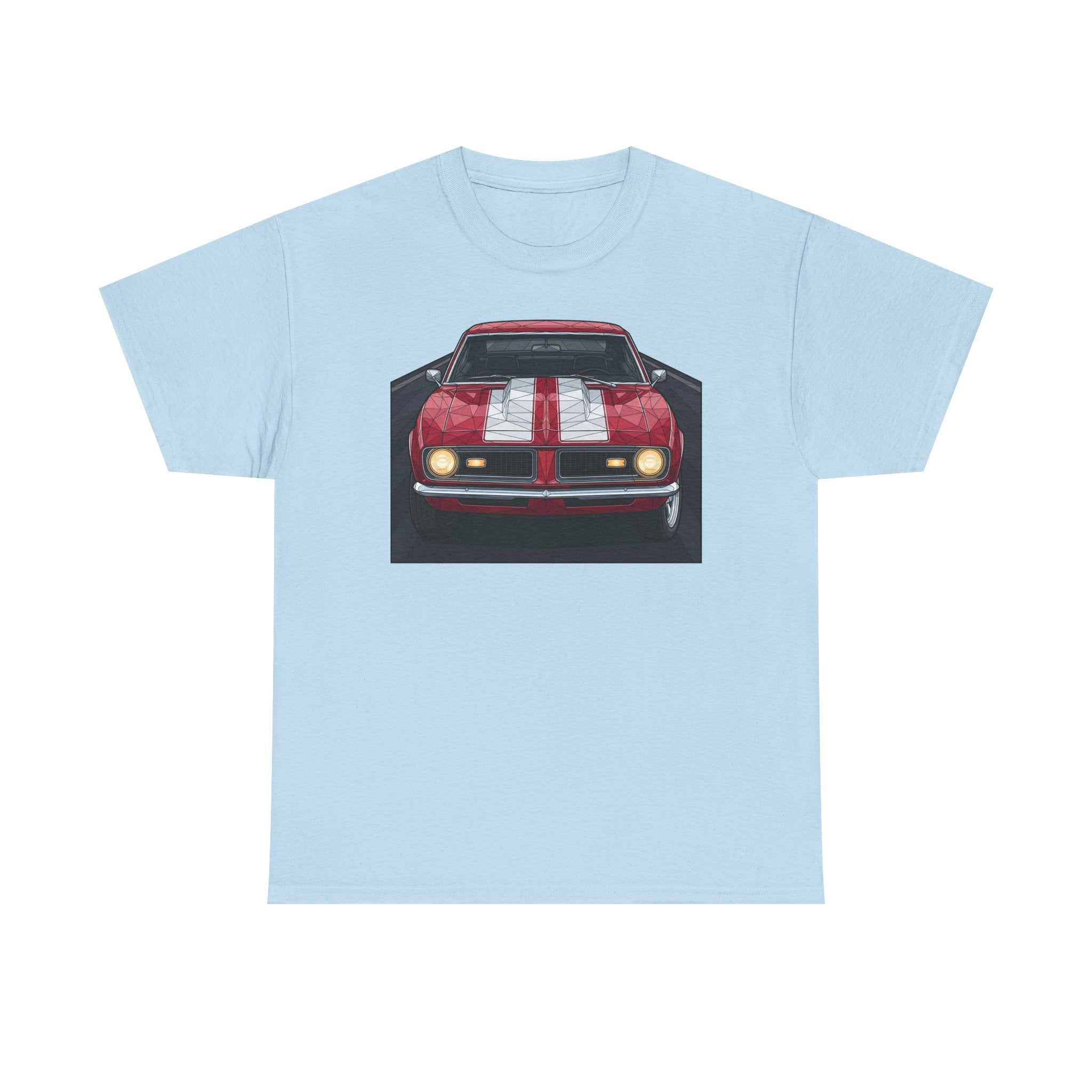 70s Red Muscle Car Tee | Front and Back Vintage Car Illustration