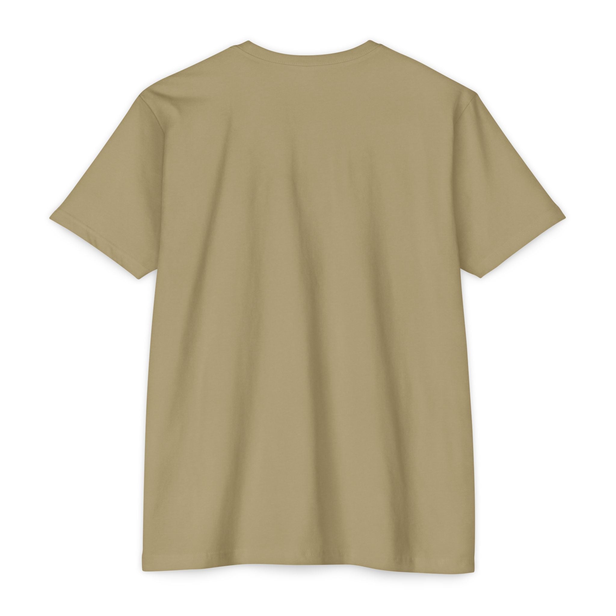 Men's plain tan t-shirt, front view