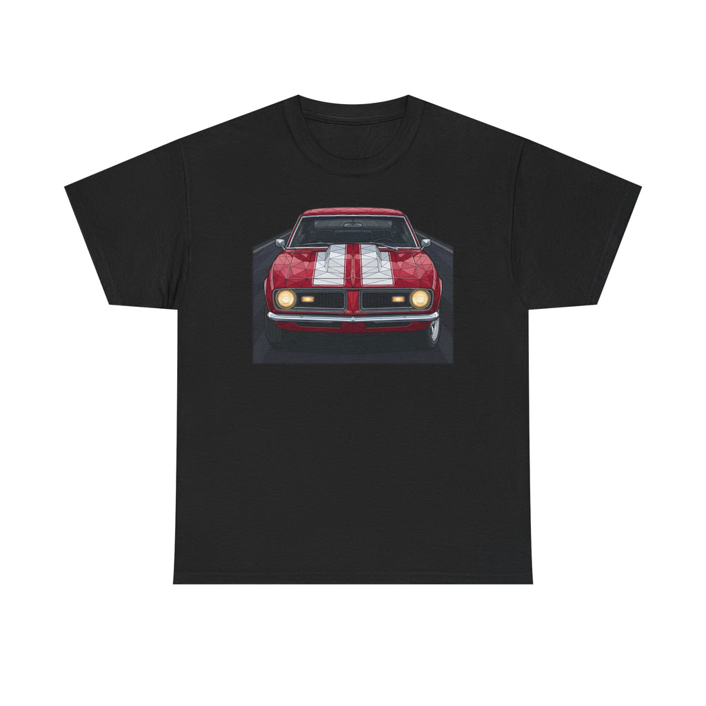 70s Red Muscle Car Tee | Front and Back Vintage Car Illustration