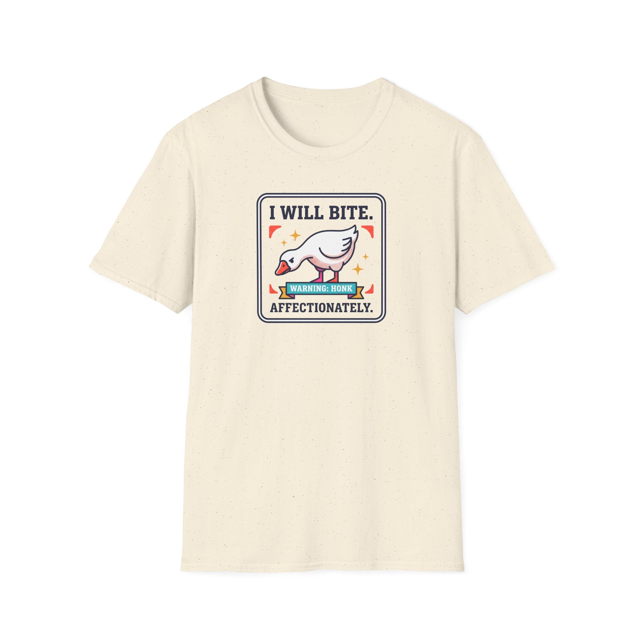 Funny Goose T-Shirt | I Will Bite Honking Goose Warning Graphic Tee | Funny Goose Lover Gift