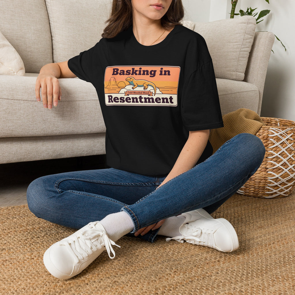 Basking in Resentment Lizard T-Shirt | Retro Desert Graphic