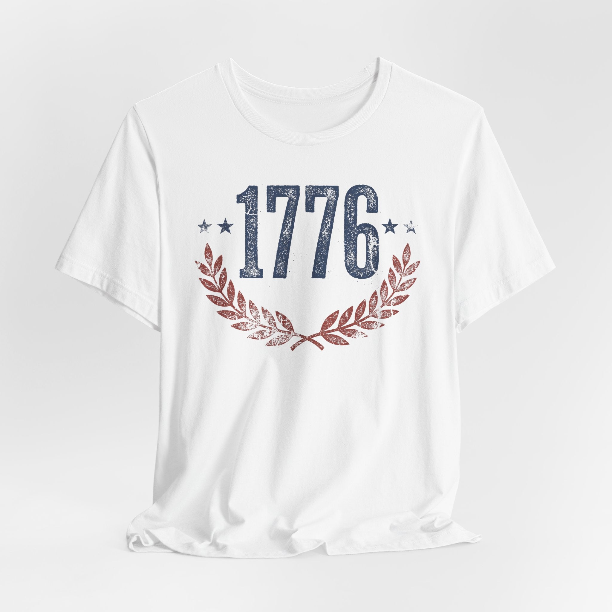 1776 Laurel Wreath T-Shirt | Patriotic American Revolution History Independence Day Graphic Tee