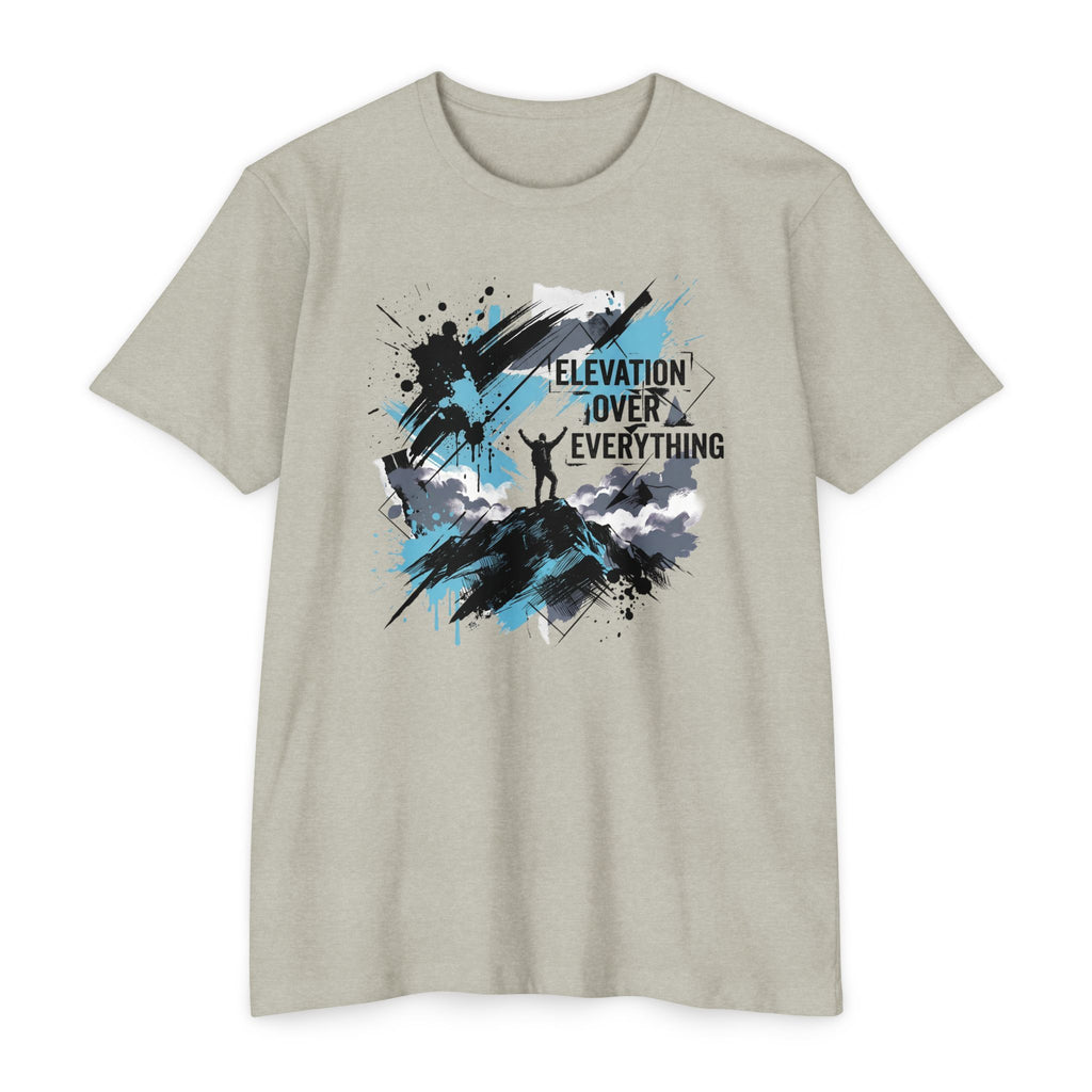 Mountain T-Shirt Elevation Over Everything Silhouette Graphic Tee Hiking Gift Outdoor Adventure Unisex