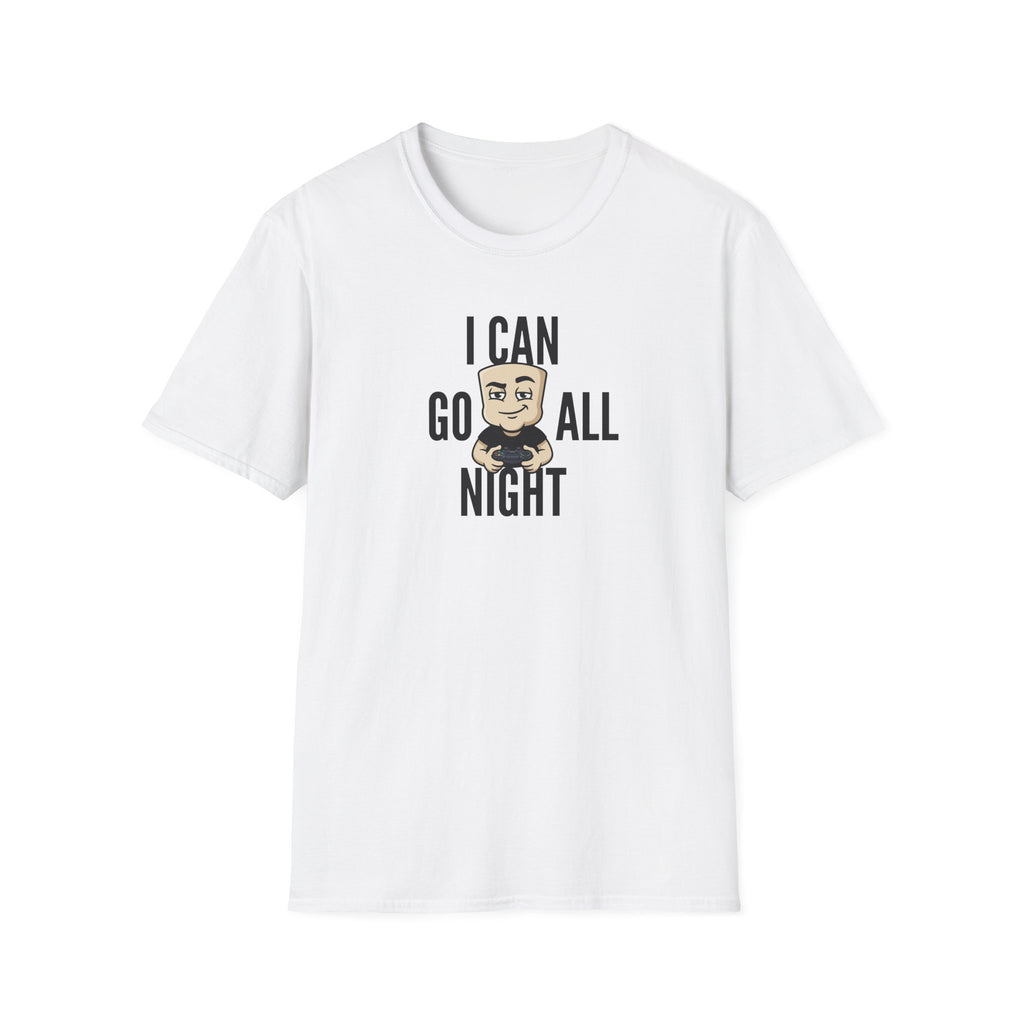 I Can Go All Night T-Shirt | Funny Gamer Tee | Video Game Controller Innuendo Humor Gift