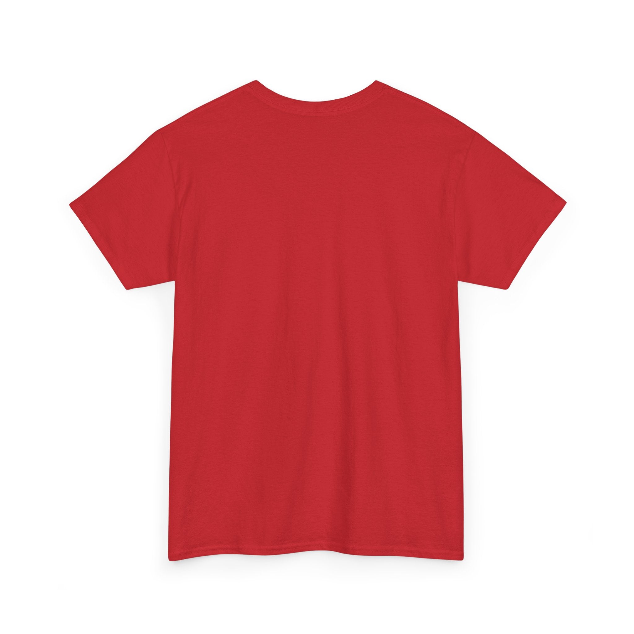 Red crewneck T-shirt, plain back view