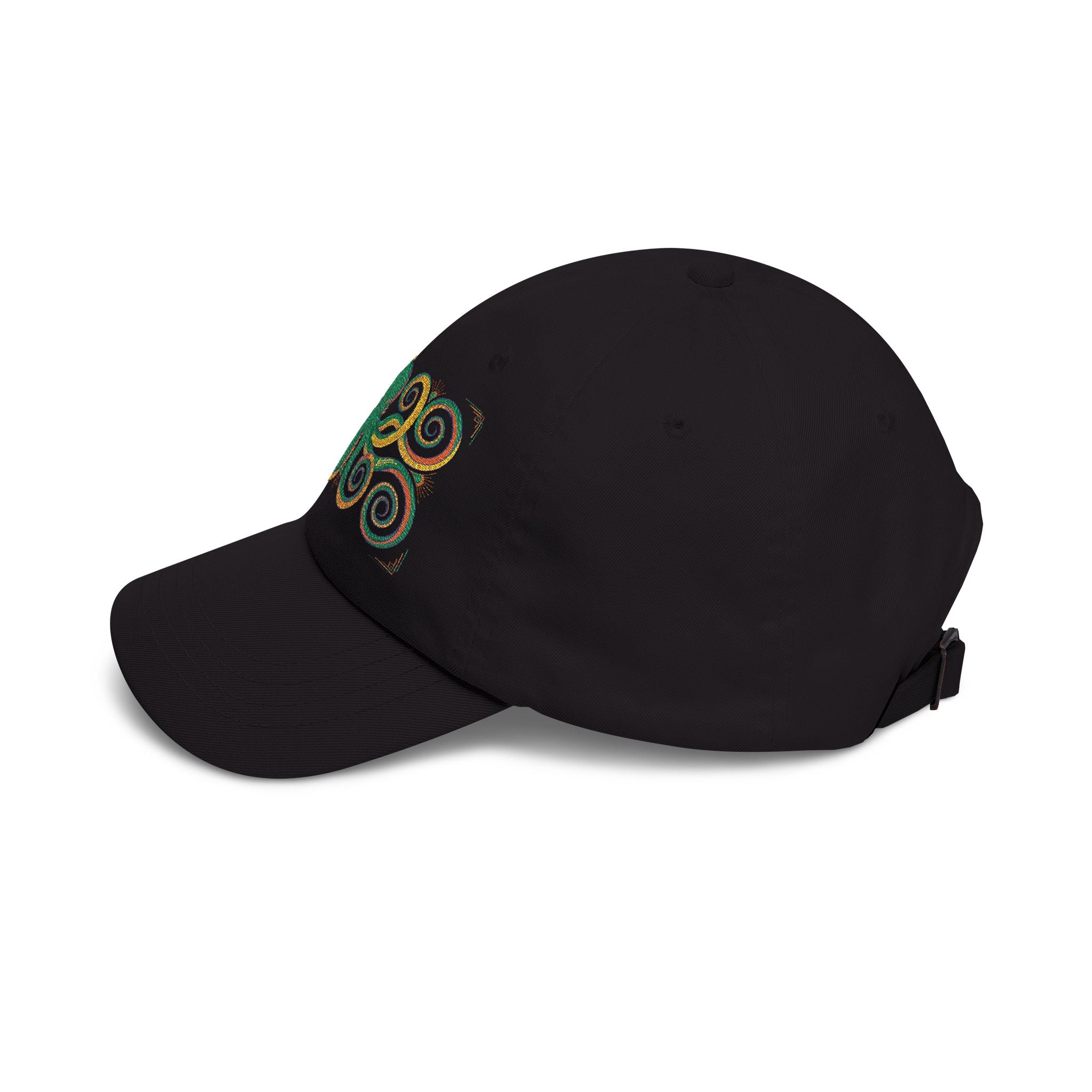 Octopus Swirl Dad Cap — Nautical Green & Gold Embroidered Baseball Hat