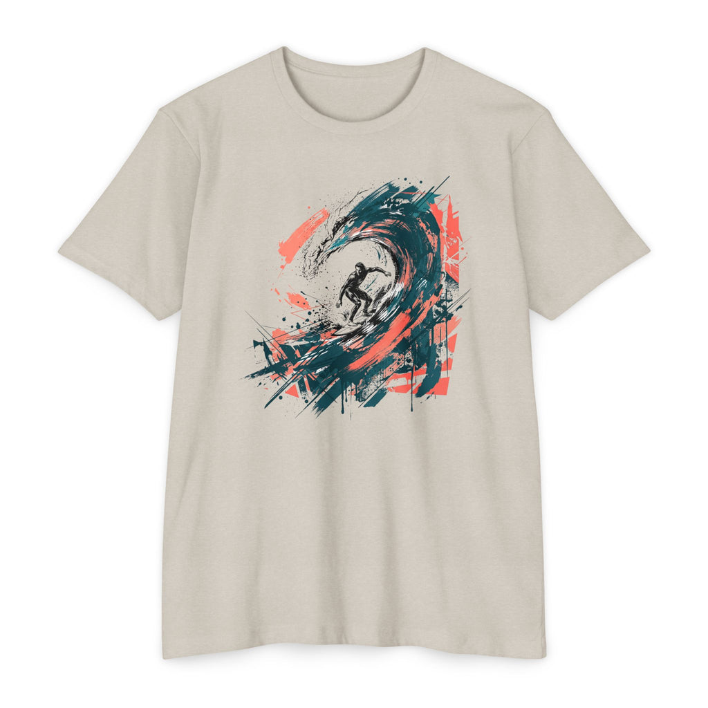 Surfer T-Shirt Wave Paintbrush Art Abstract Ocean Surf Graphic Tee Surfer Gift Beach Lover Unisex