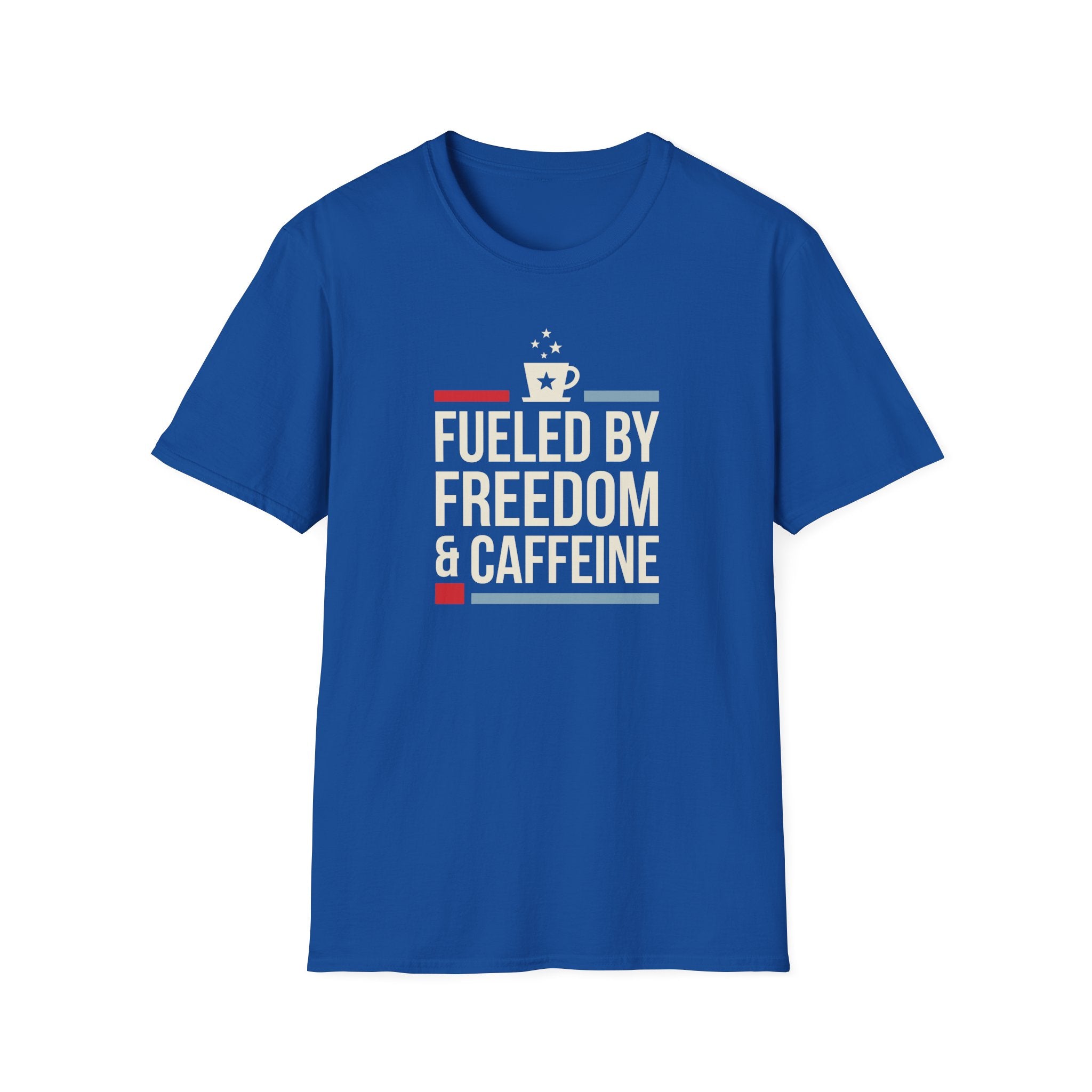 Fueled by Freedom & Caffeine T-Shirt | Patriotic Coffee Tee | Veteran Gift | Dark Colors | Americana