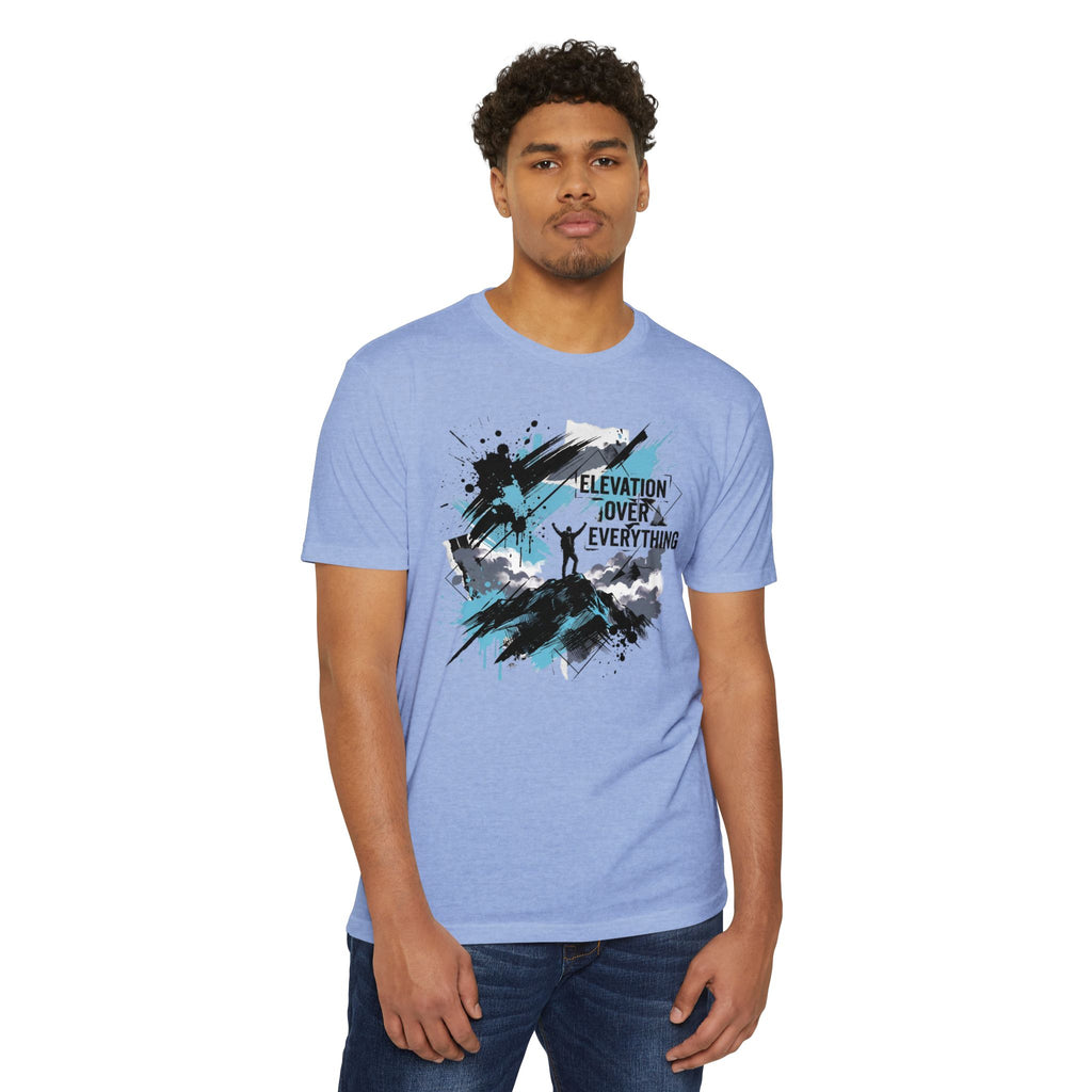 Mountain T-Shirt Elevation Over Everything Silhouette Graphic Tee Hiking Gift Outdoor Adventure Unisex