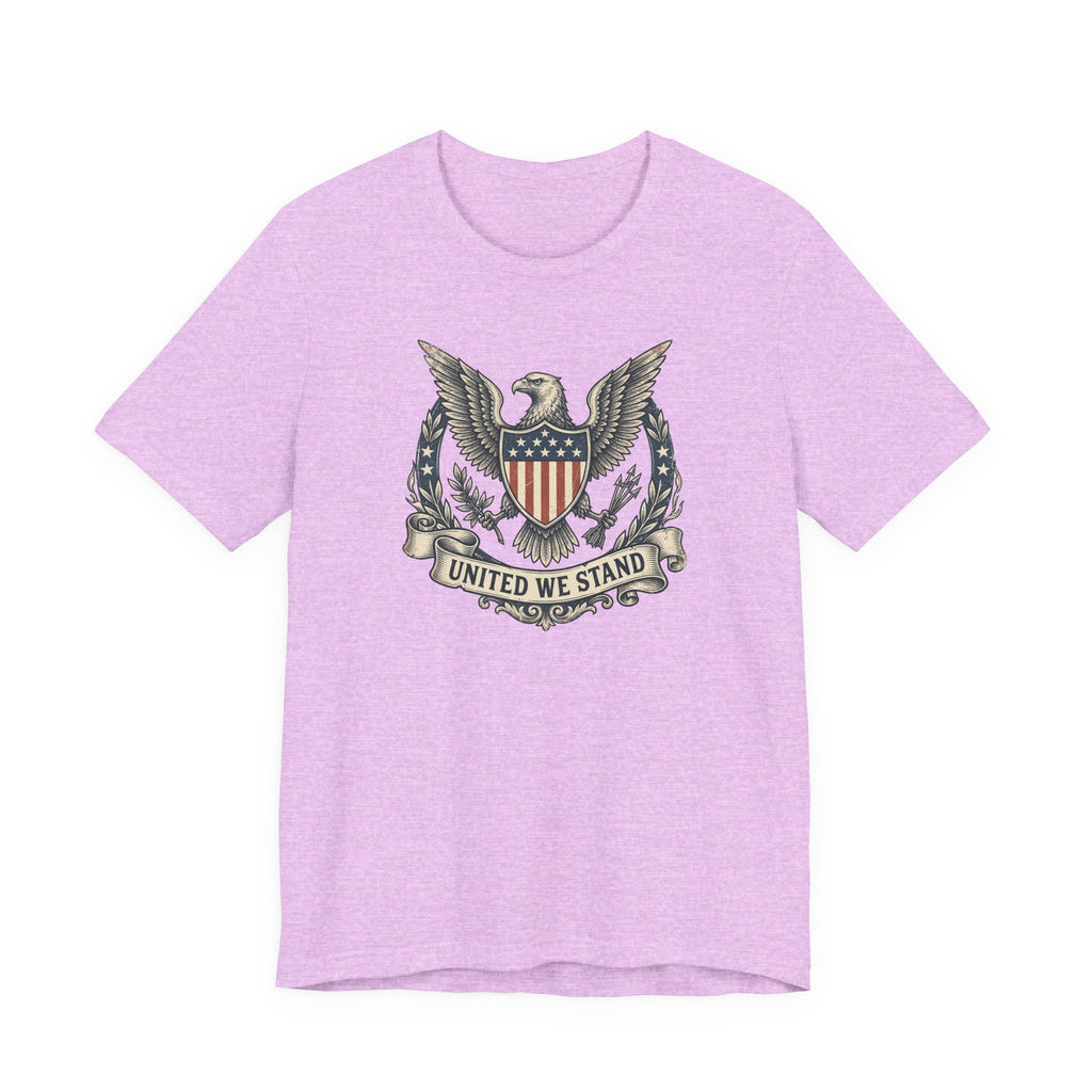 American Eagle Shield United We Stand T-Shirt | Patriotic USA Flag Crest Graphic Tee