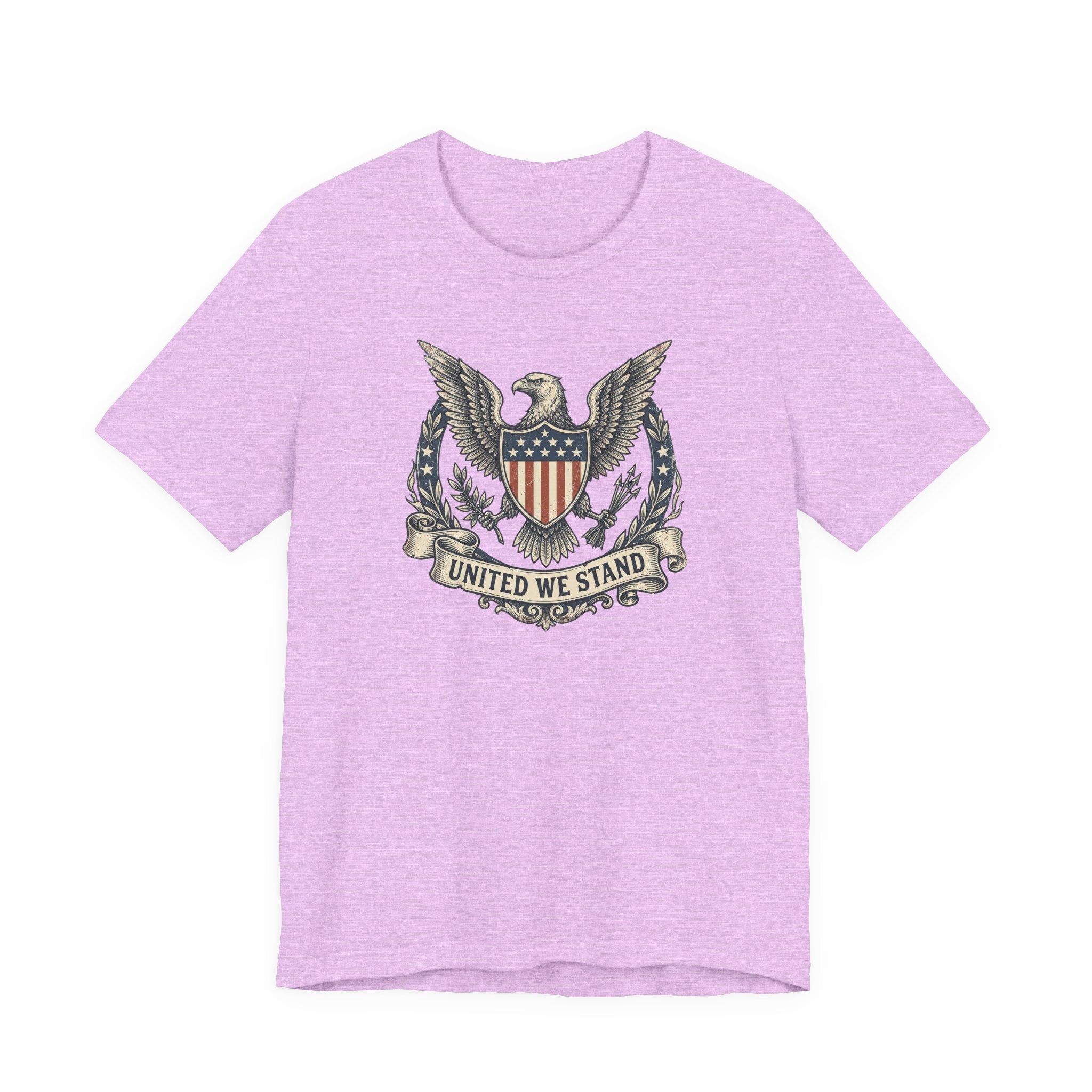 American Eagle Shield United We Stand T-Shirt | Patriotic USA Flag Crest Graphic Tee