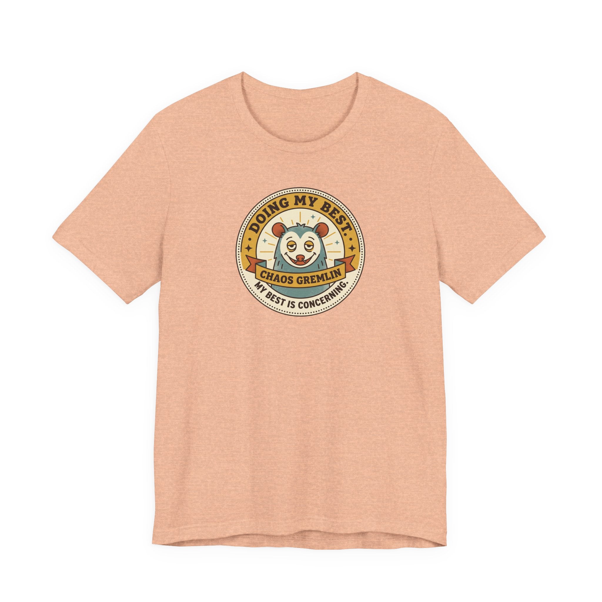 Doing My Best Chaos Gremlin Tee | Cute Cartoon Gremlin Badge Shirt