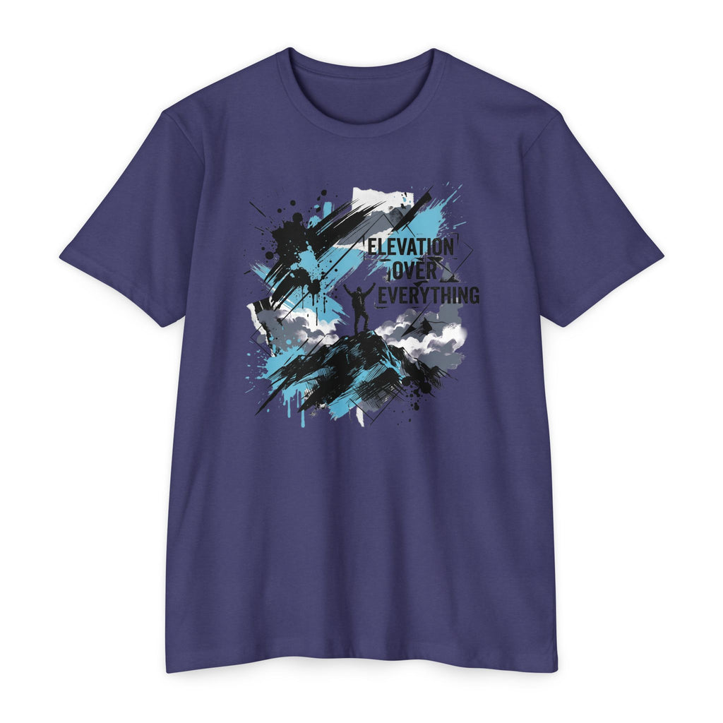 Mountain T-Shirt Elevation Over Everything Silhouette Graphic Tee Hiking Gift Outdoor Adventure Unisex