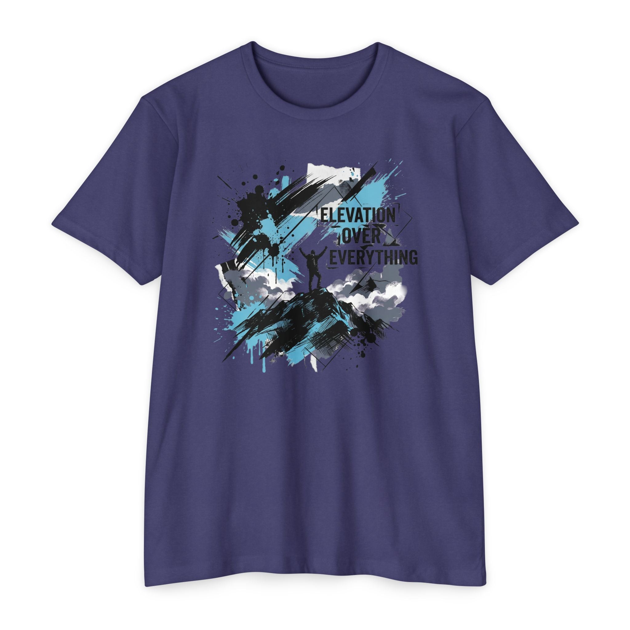 Mountain T-Shirt Elevation Over Everything Silhouette Graphic Tee Hiking Gift Outdoor Adventure Unisex