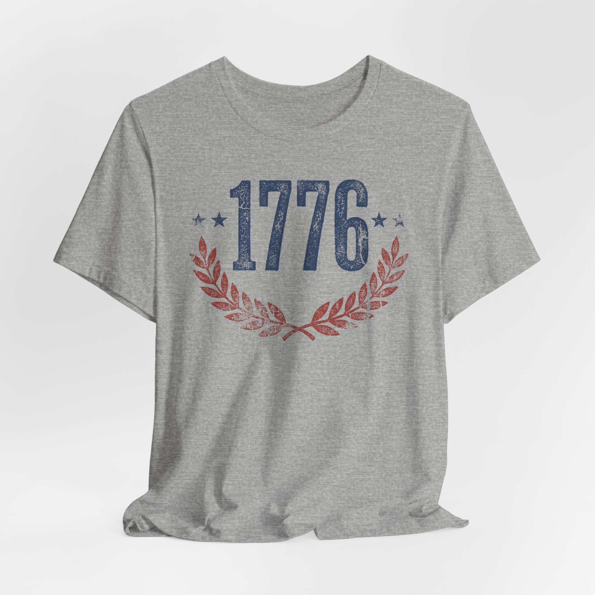 1776 Laurel Wreath T-Shirt | Patriotic American Revolution History Independence Day Graphic Tee