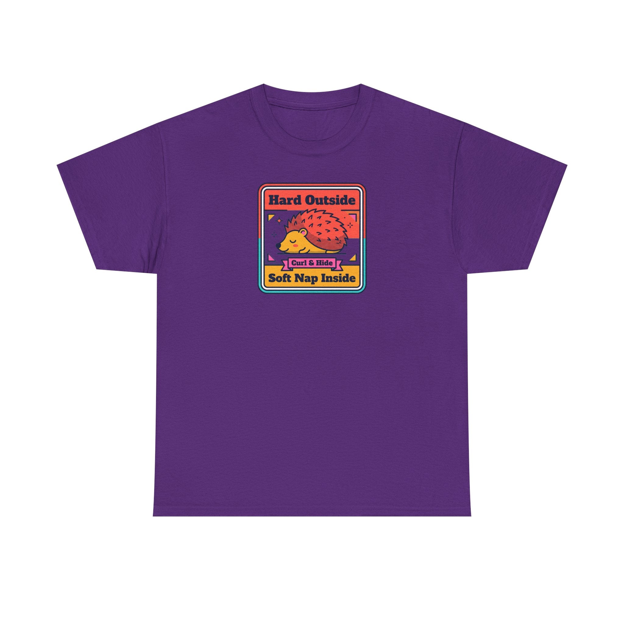 Hard Outside Soft Nap Inside T-Shirt | Funny Hedgehog Introvert Graphic Tee