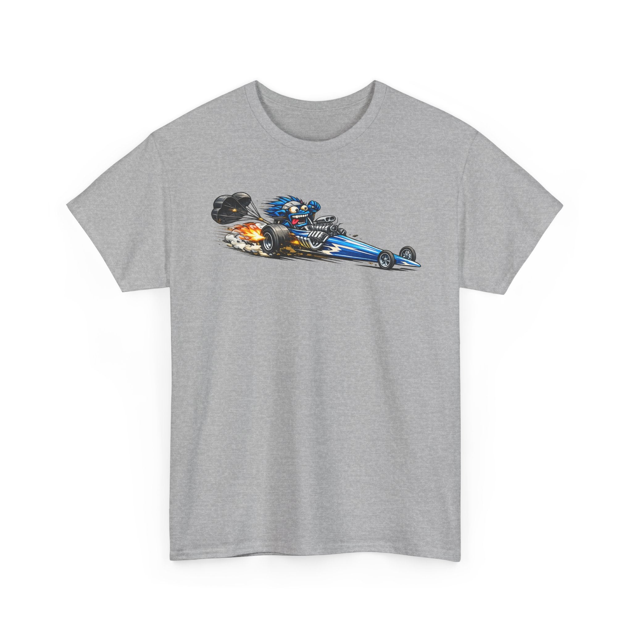 Flaming Dragster Graphic Tee | Retro Hot Rod Racing Car T-Shirt, Unisex Kustom Art Gift