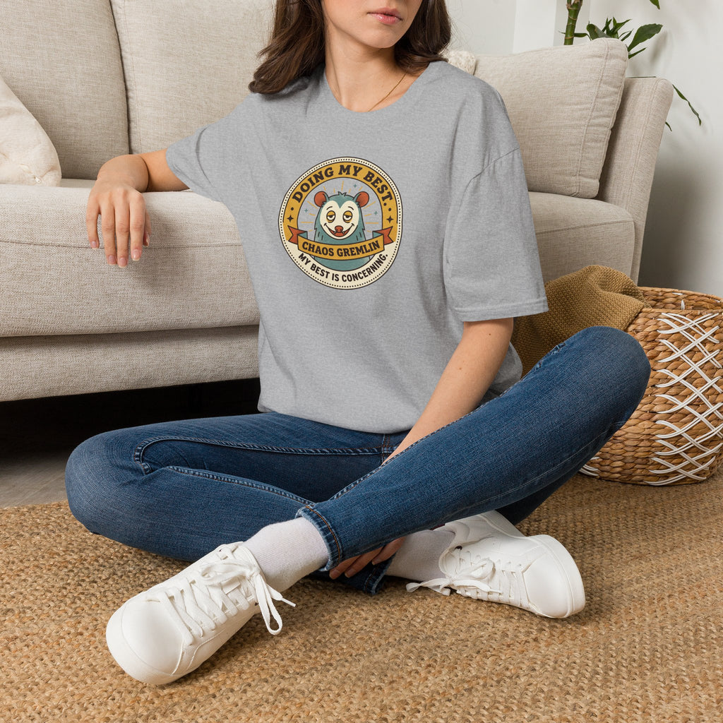 Funny Chaos Gremlin T-Shirt | Doing My Best Cute Panda Graphic Tee | Sarcastic Humor Shirt Gift