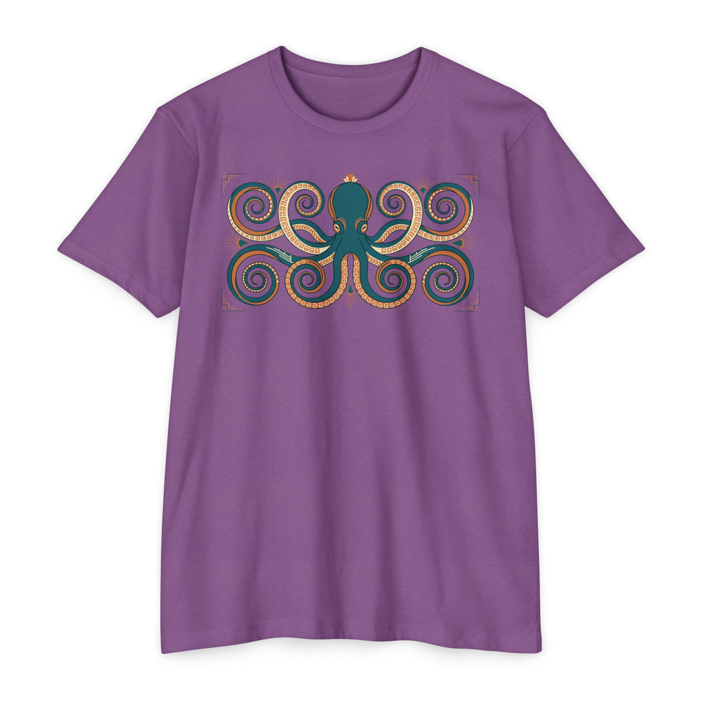 Octopus T-Shirt Teal Swirl Nautical Sea Creature Graphic Tee Ocean Lover Gift Unisex