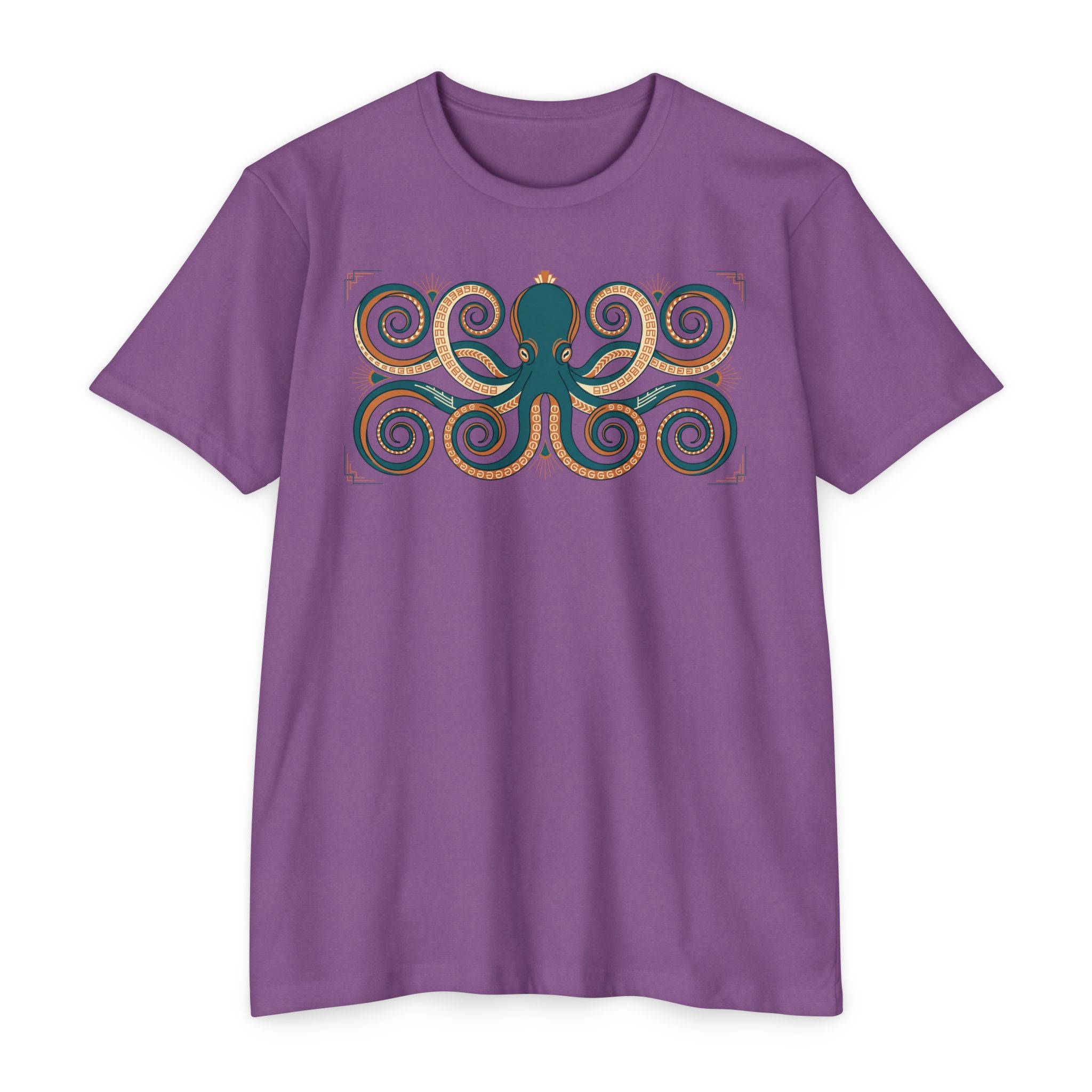 Octopus T-Shirt Teal Swirl Nautical Sea Creature Graphic Tee Ocean Lover Gift Unisex