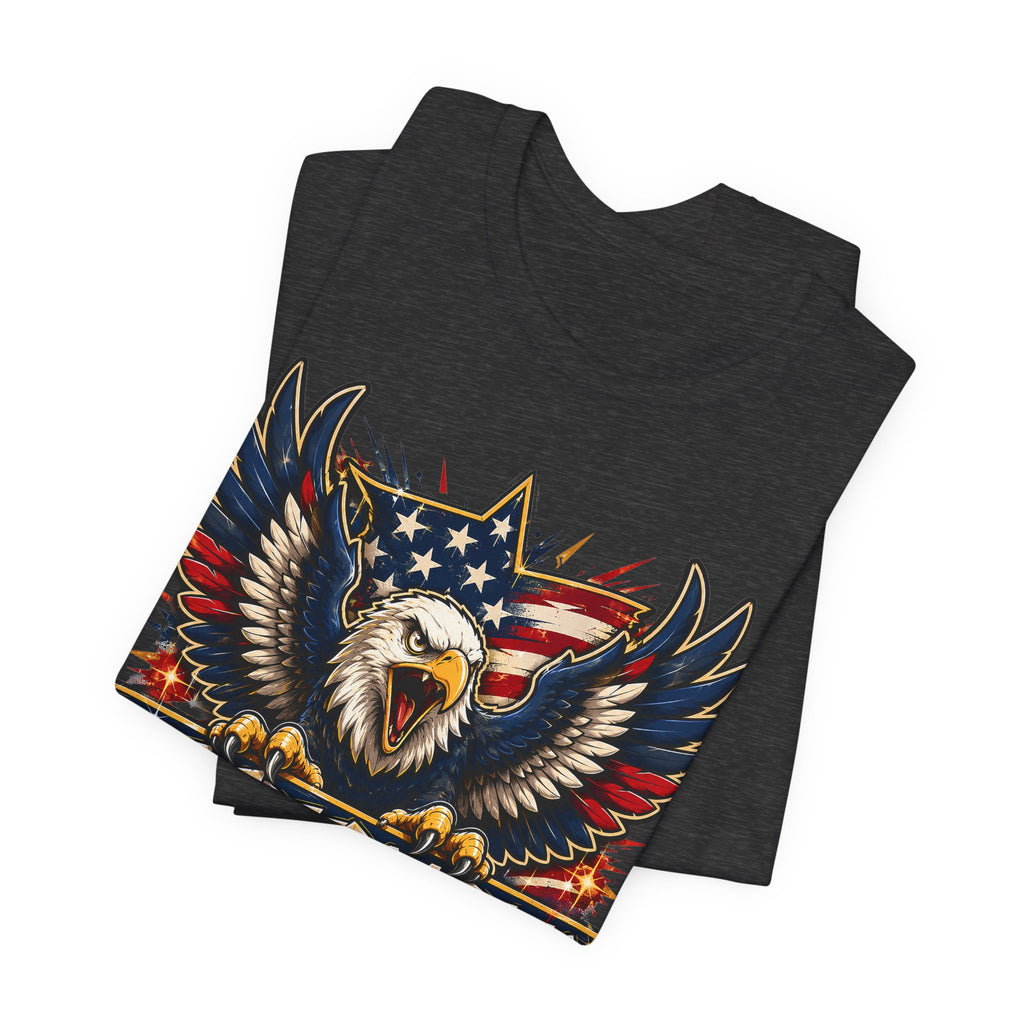 Let Freedom Ring Bald Eagle T-Shirt | 4th of July Patriotic American Flag Graphic Tee