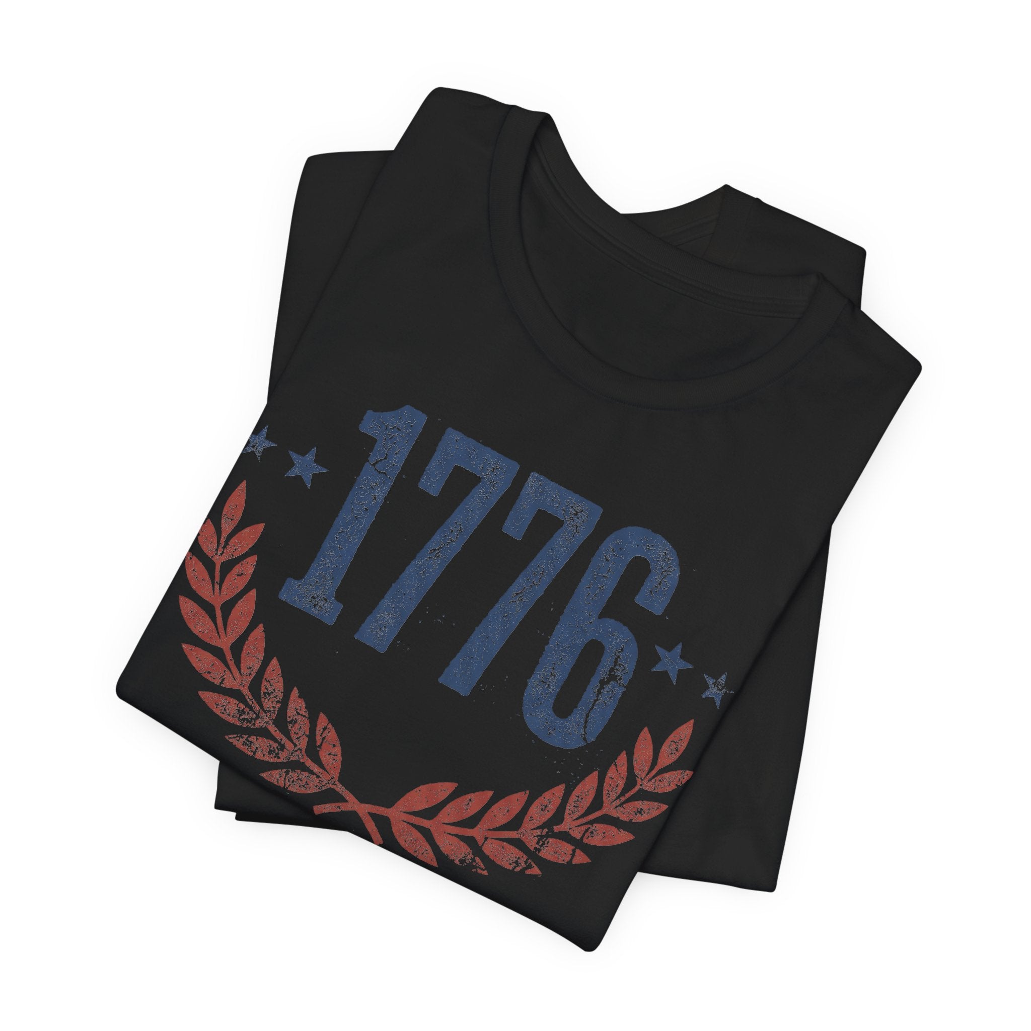 1776 Laurel Wreath T-Shirt | Patriotic American Revolution History Independence Day Graphic Tee